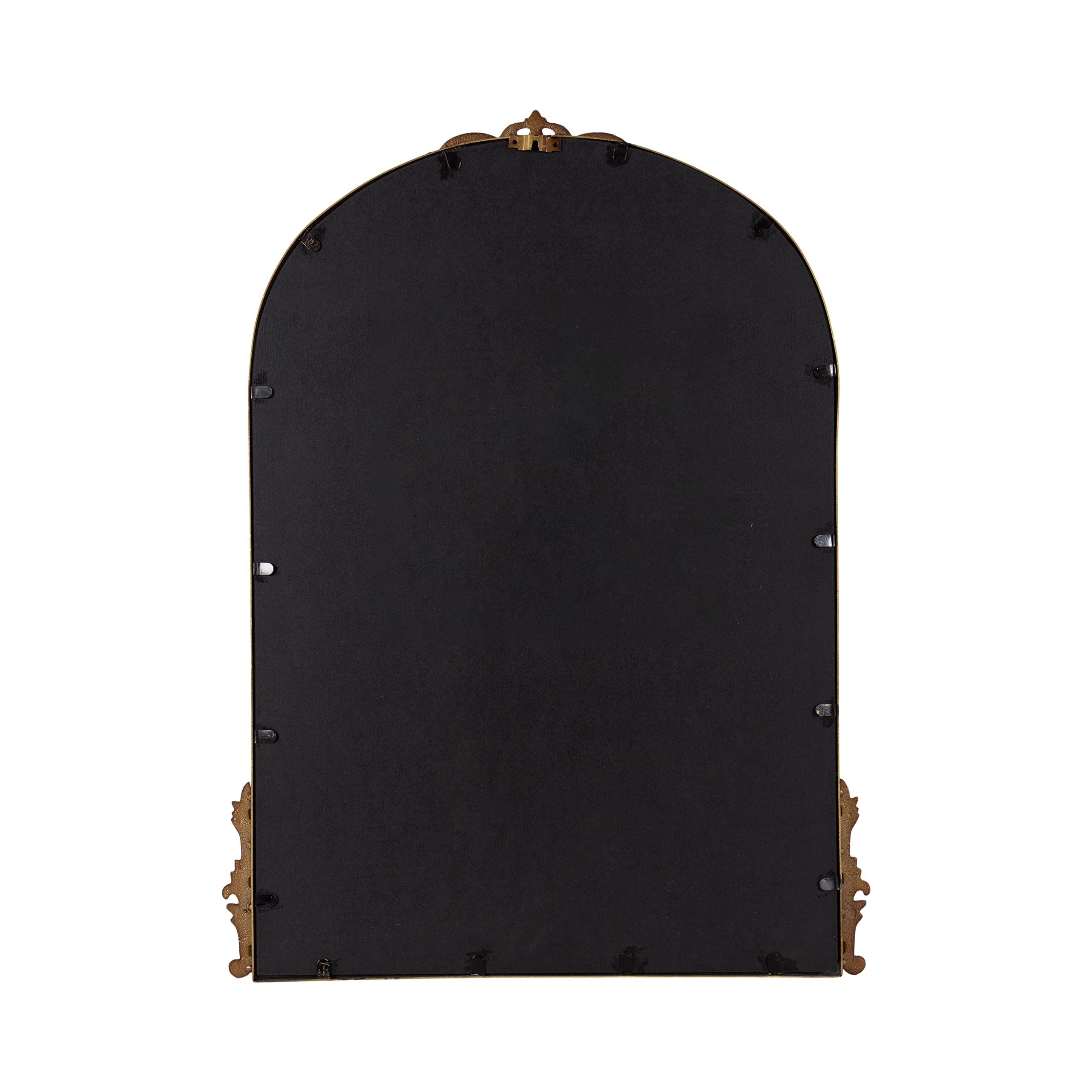 Kate and Laurel Myrcelle Traditional Arched Mirror, 25 x 33, Gold, Decorative Large Arch Mirror with Ornate Garland Detailing Along The Crown and Edges of The Frame