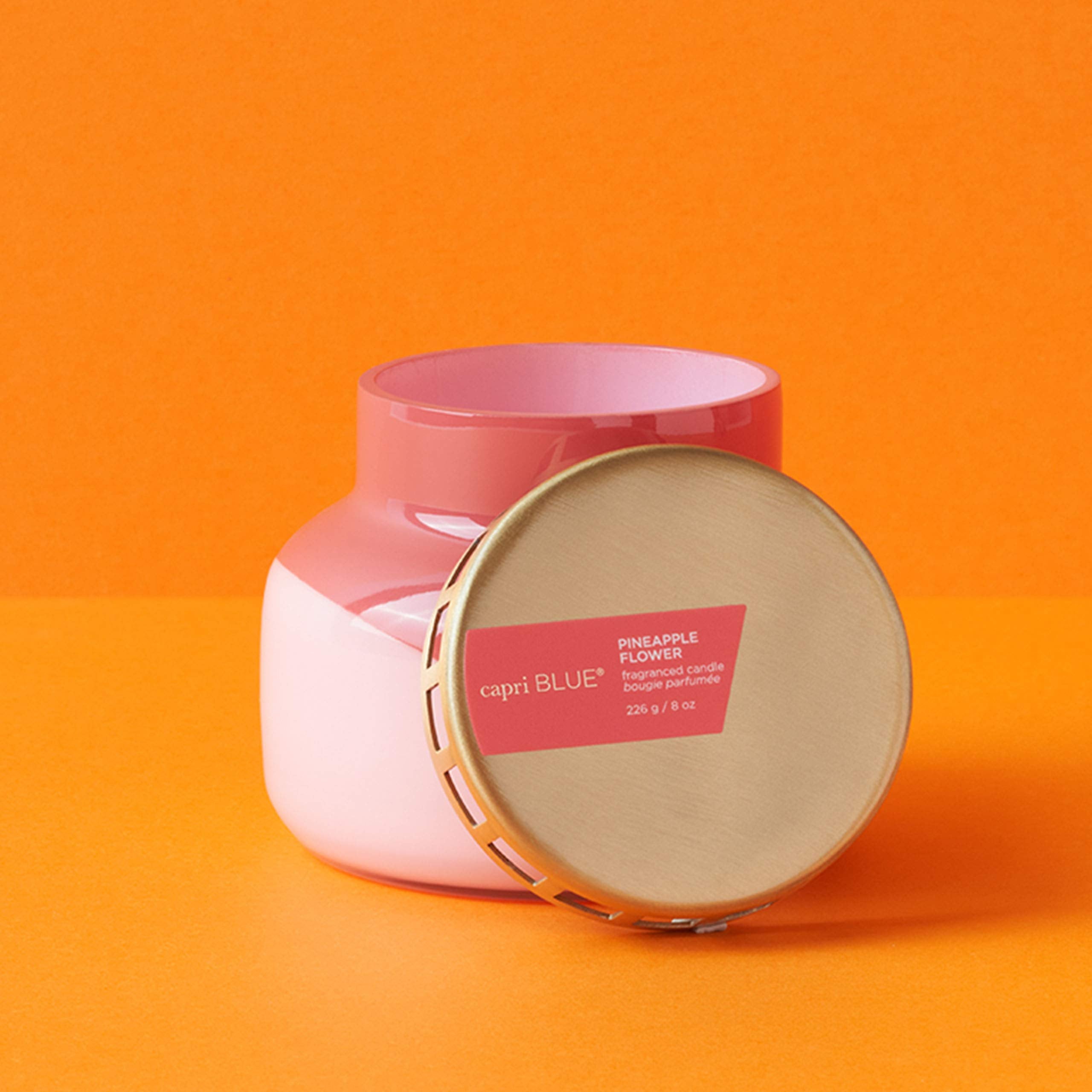 Capri Blue Pineapple Flower Candle - Dual Tone Signature Jar Candle - Luxury Aromatherapy Soy Candle - Fresh Scented Candle (19 Oz)