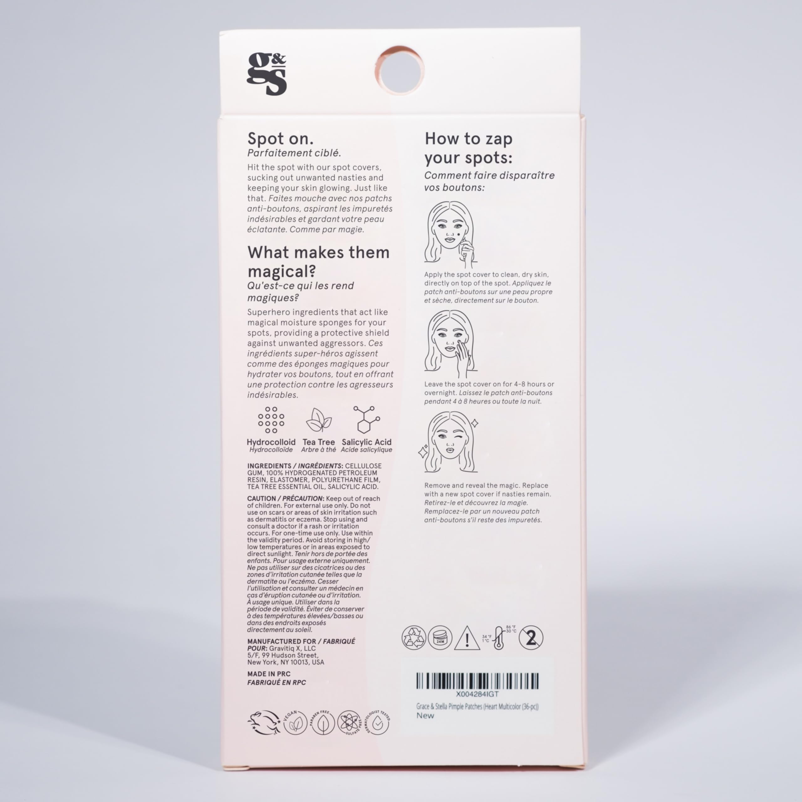 grace & stella Pimple Patches For Face (Heart, 36 Count) - Hydrocolloid Acne Patches for Face - Dermatologist Tested, Vegan, Cruelty-Free