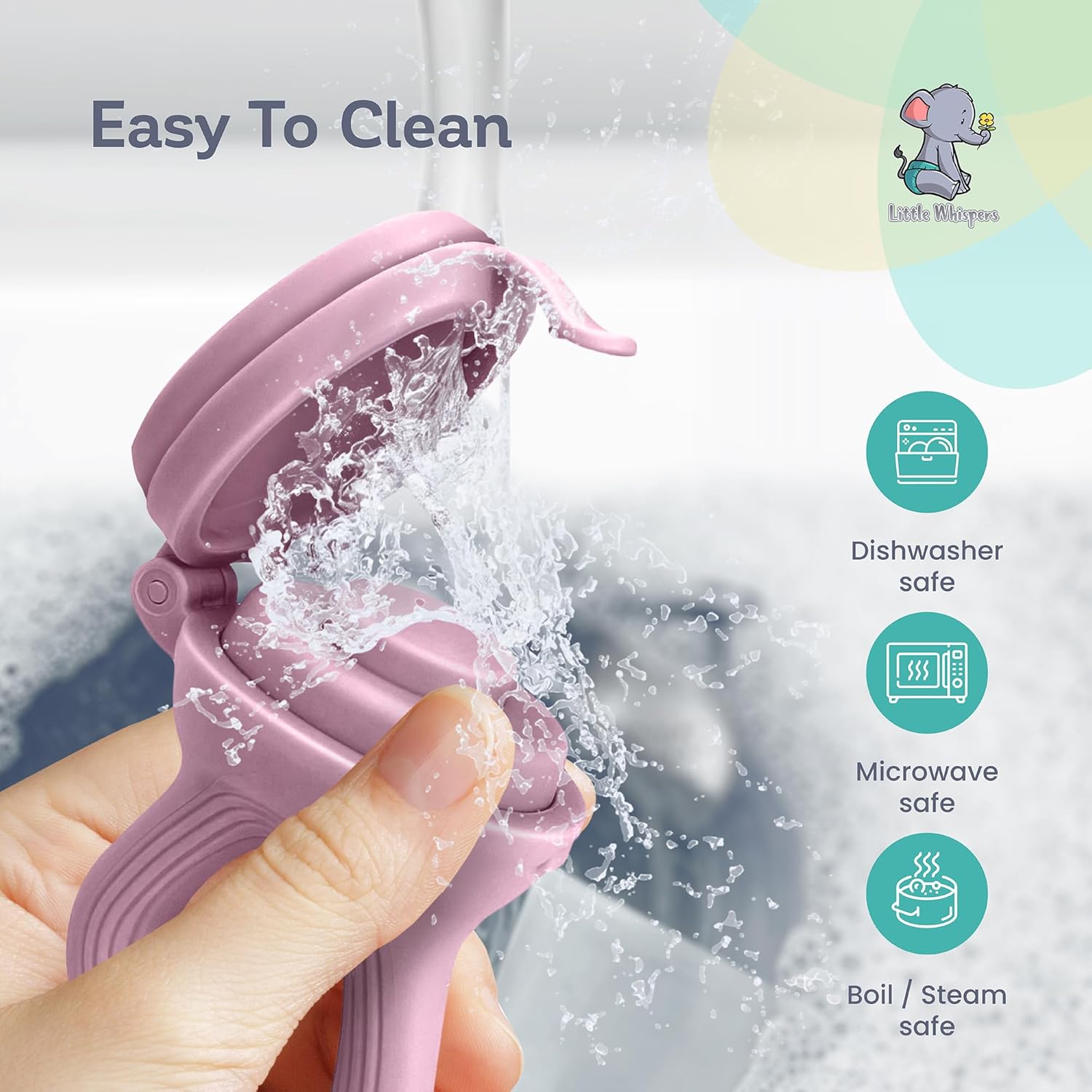 LittleWhispers Baby Fruit & Food Feeder Pacifier - Pacifier Feeders for Fresh Fruit or Frozen Breastmilk - Infant Teething Relief - Set of 2