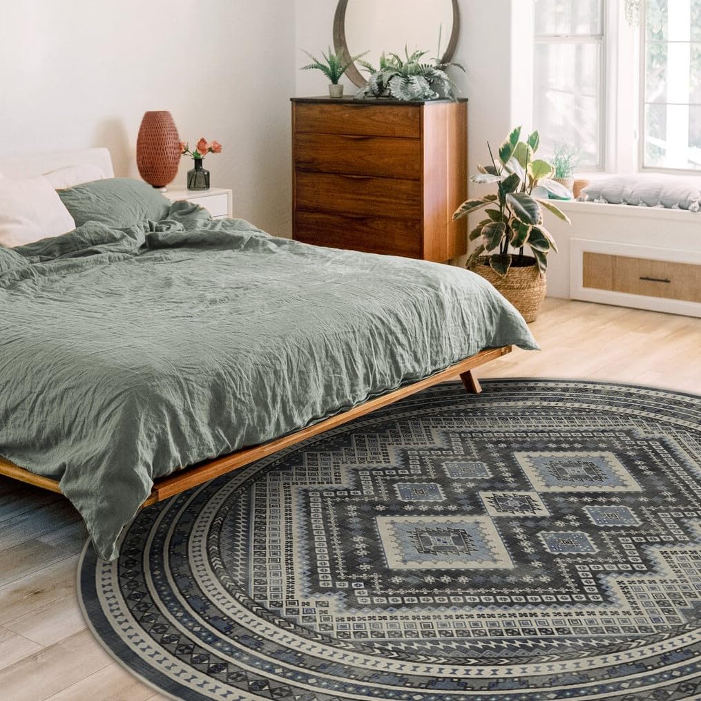 RUGGABLE Kaden Washable Rug - Perfect Vintage Area Rug for Living Room Bedroom Kitchen - Pet & Child Friendly - Stain & Water Resistant - Amber Red 3&