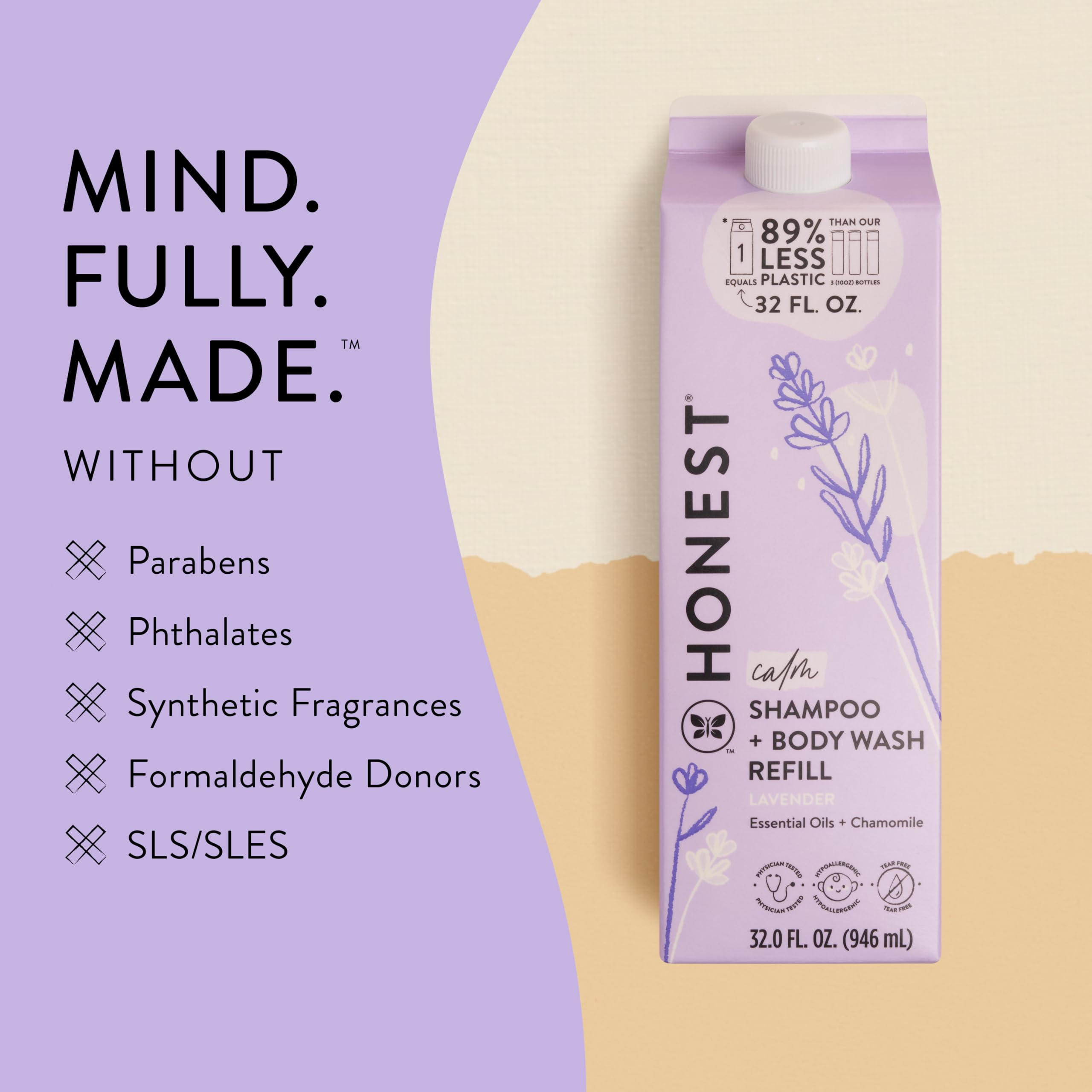 The Honest Company 2-in-1 Cleansing Shampoo + Body Wash | Gentle for Baby | Naturally Derived, Tear-free, Hypoallergenic | Fragrance Free Sensitive, 10 fl oz