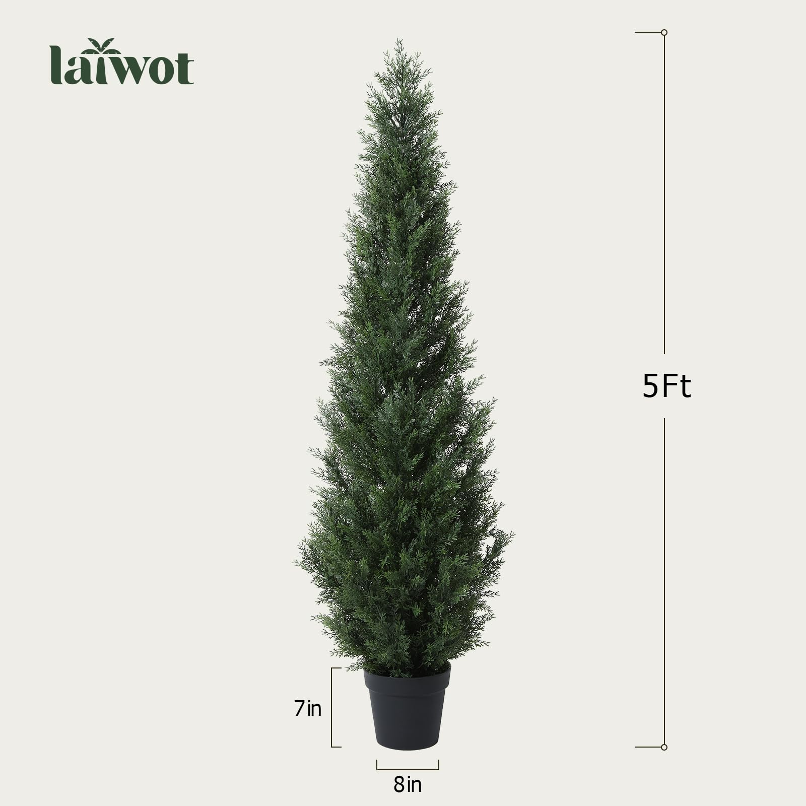 3FT Artificial Cedar Topiary Trees for Outdoors Potted Fake Cypress Trees Faux Evergreen Plants for Home Porch Decor Set of 2