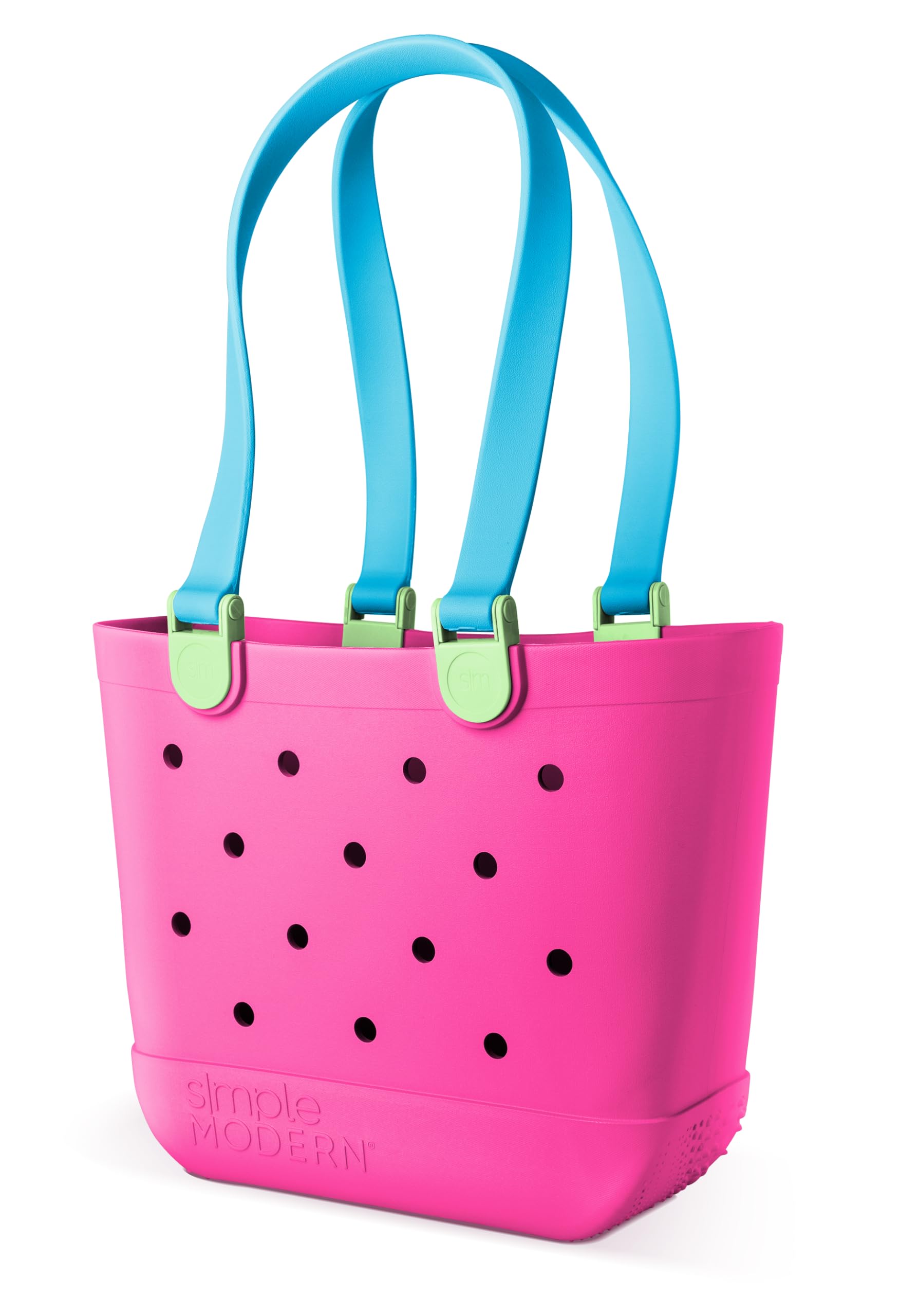 Simple Modern Beach Bag Rubber Tote | Waterproof Medium Tote Bag with Zipper Pocket for Pool, Groceries, Sports | Gifts For Women | Getaway Bag Collection | Almond Birch