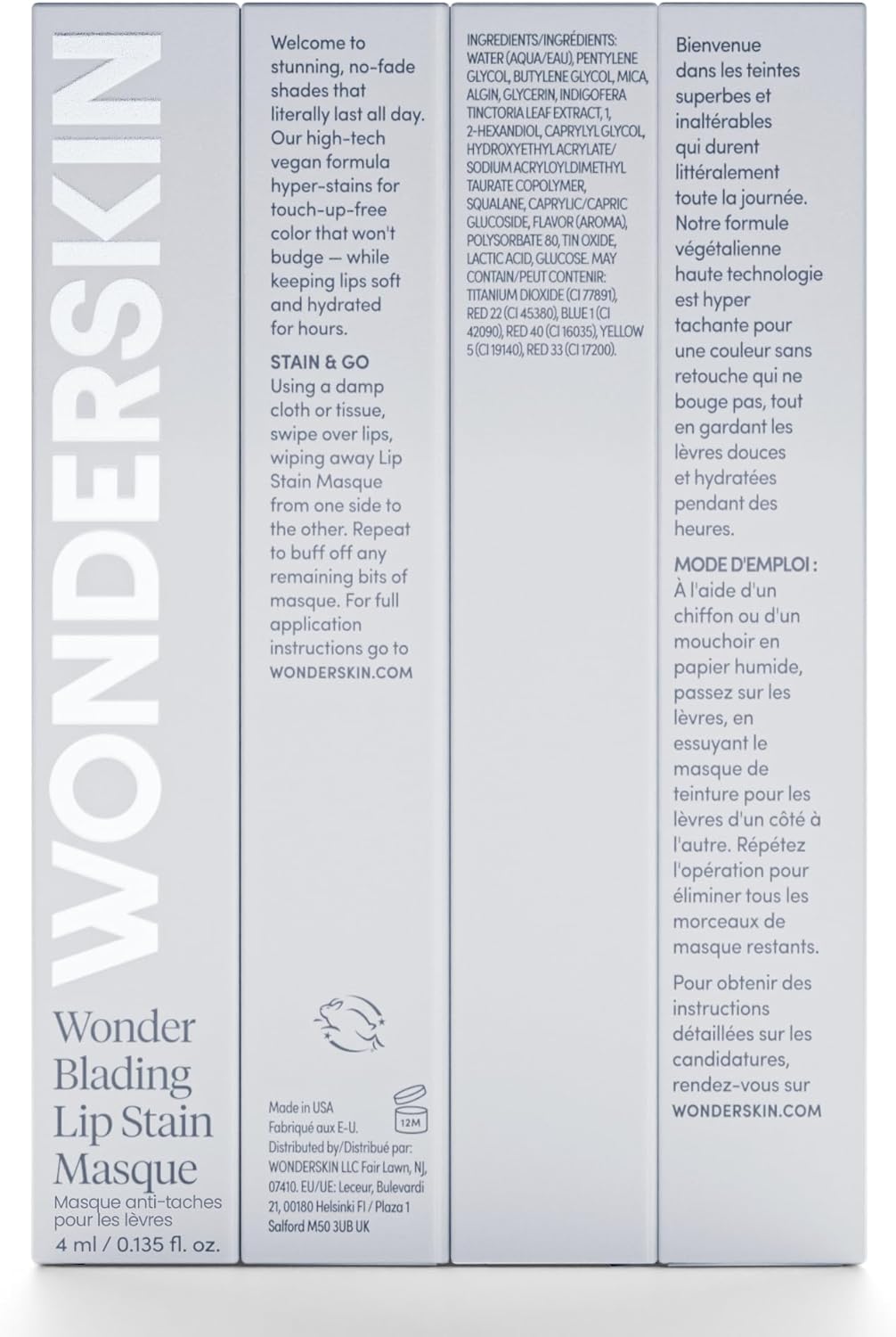 Wonderskin Wonder Blading Lip Stain Masque, Waterproof Nude Lip Stain, Long Lasting Lip Makeup, Transfer Proof Lip TInt, Pink Lip Makeup (XOXO Masque)