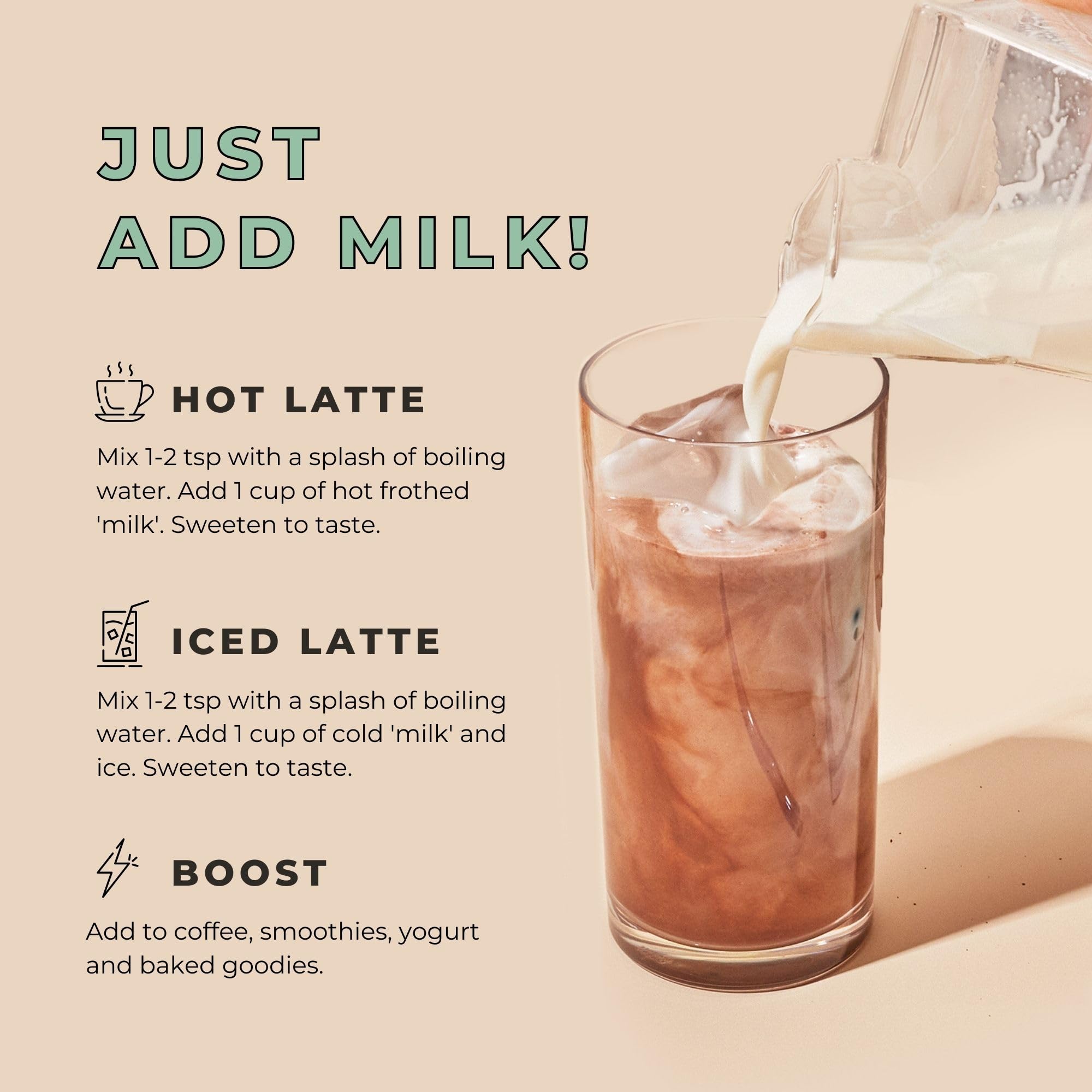 Blume Rose London Fog Latte with Zero Sugar or Caffeine - Certified Organic, Vegan and Gluten-Free - Tart Cherry & Rosehips blend rich Antioxidant & Vitamin to Ease Bloating and Boost Your Natural Glow - 30 Servings