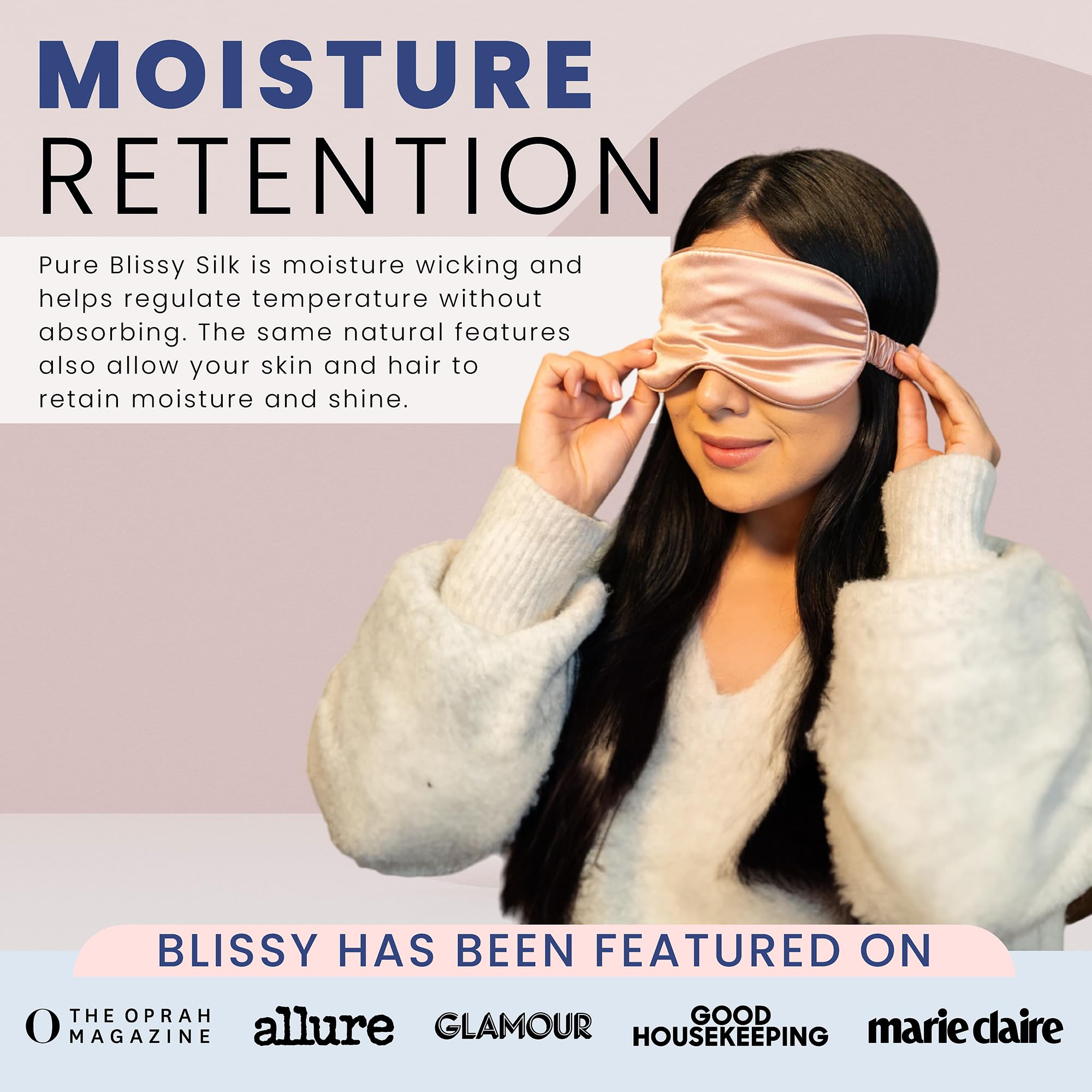 Blissy Silk Sleep Mask - Silk Eye Sleeping Mask for Women & Men for Total Blackout - 100% Pure Mulberry Silk, 22 Momme 6a Fibers - Blindfold Silk Sleep Mask Side Sleeper Eye Cover (Plum)