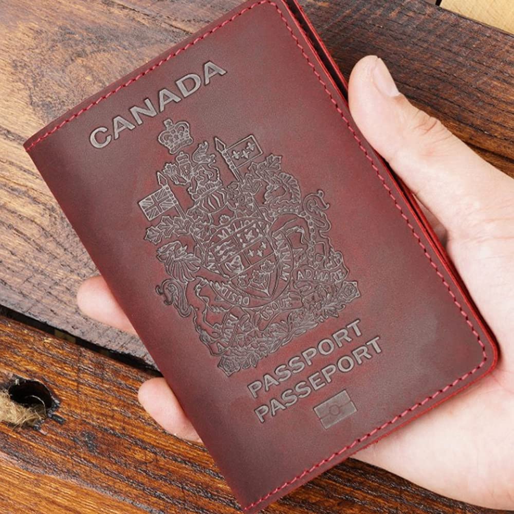 Genuine Leather Passport Covers for Canada Men&