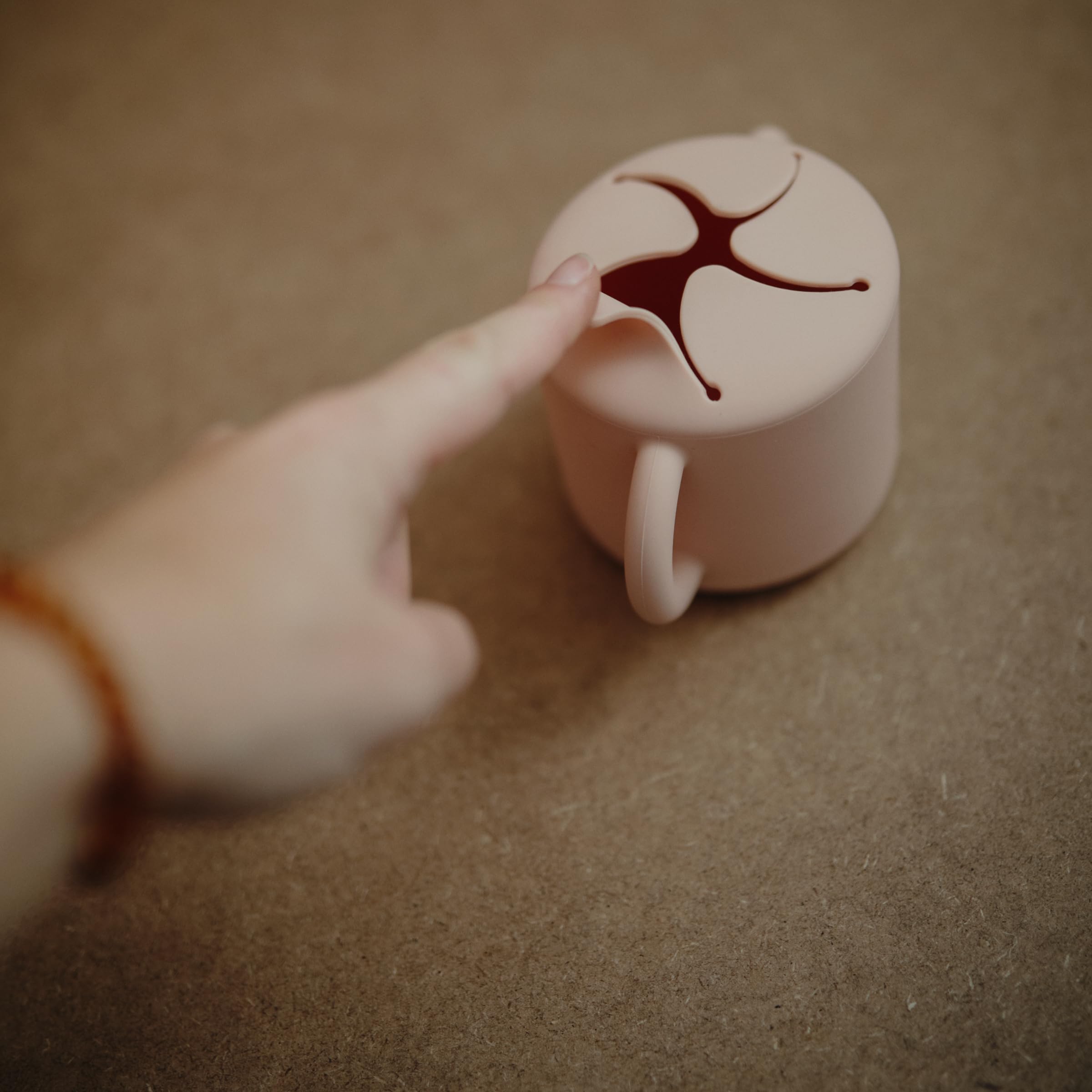 mushie Silicone Snack Cup | Spill Proof Food Container for Toddler and Baby (Cambridge Blue)