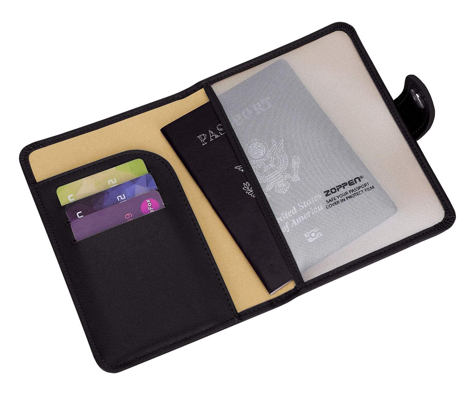 Zoppen RFID Blocking Travel Passport Holder Cadanian Passport Cover Slim Id Card Case (