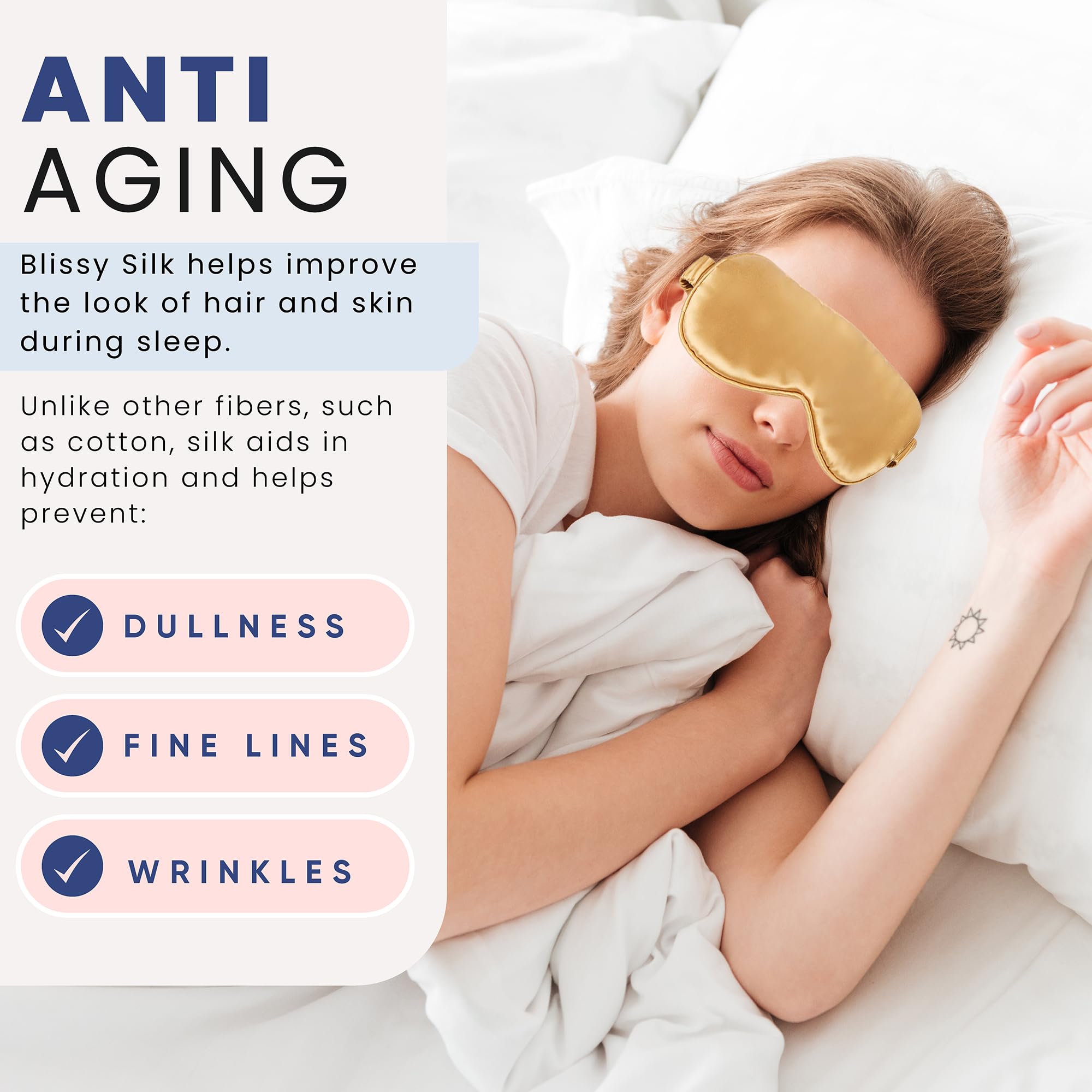 Blissy Silk Sleep Mask - Silk Eye Sleeping Mask for Women & Men for Total Blackout - 100% Pure Mulberry Silk, 22 Momme 6a Fibers - Blindfold Silk Sleep Mask Side Sleeper Eye Cover (Plum)