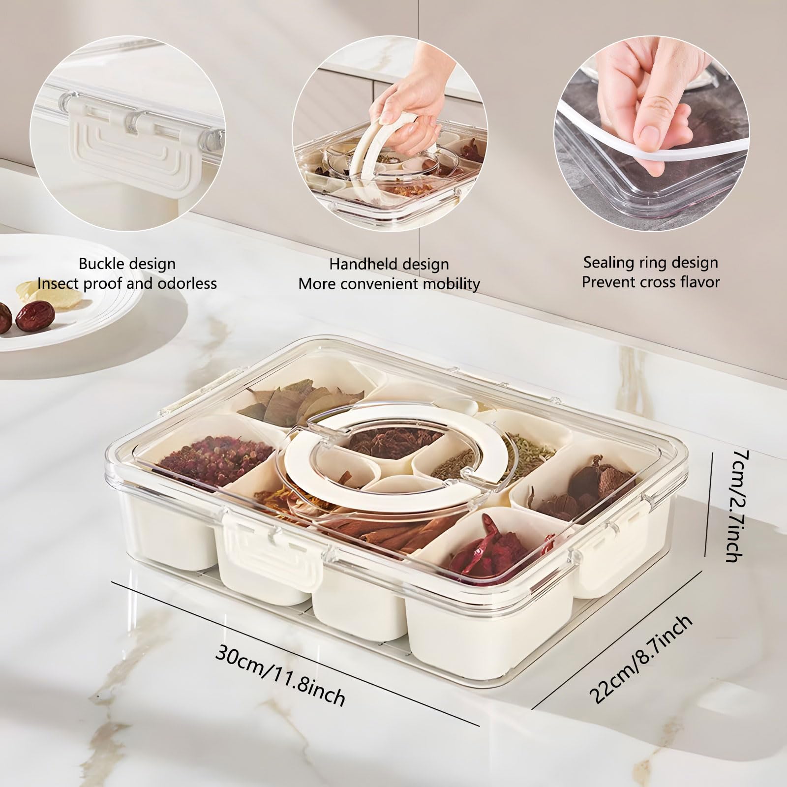 Fresh Food Storage Containers, 3 Pack Large Capacity Produce Saver Box with Drain Baskets & Lid for Vegetable and Fruit - BPA Free Stackable Refrigerator Organizer for Kitchen (0.8L+1.7L+3.15L)