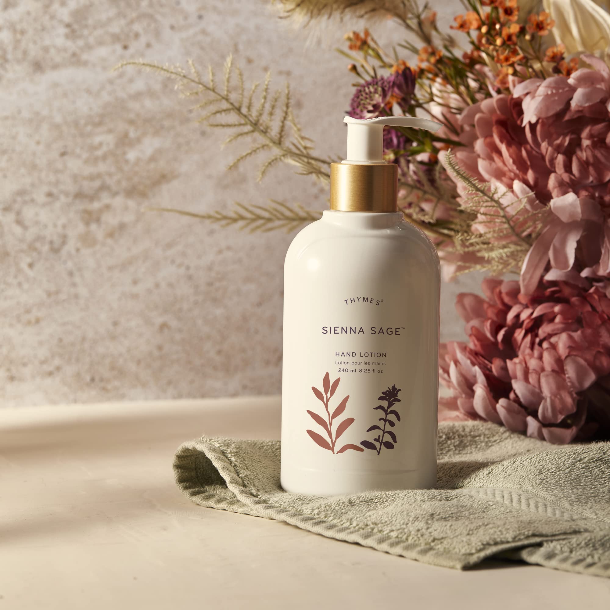 Thymes Hand Lotion Gold Pump - 8.25 Fl Oz - Eucalyptus