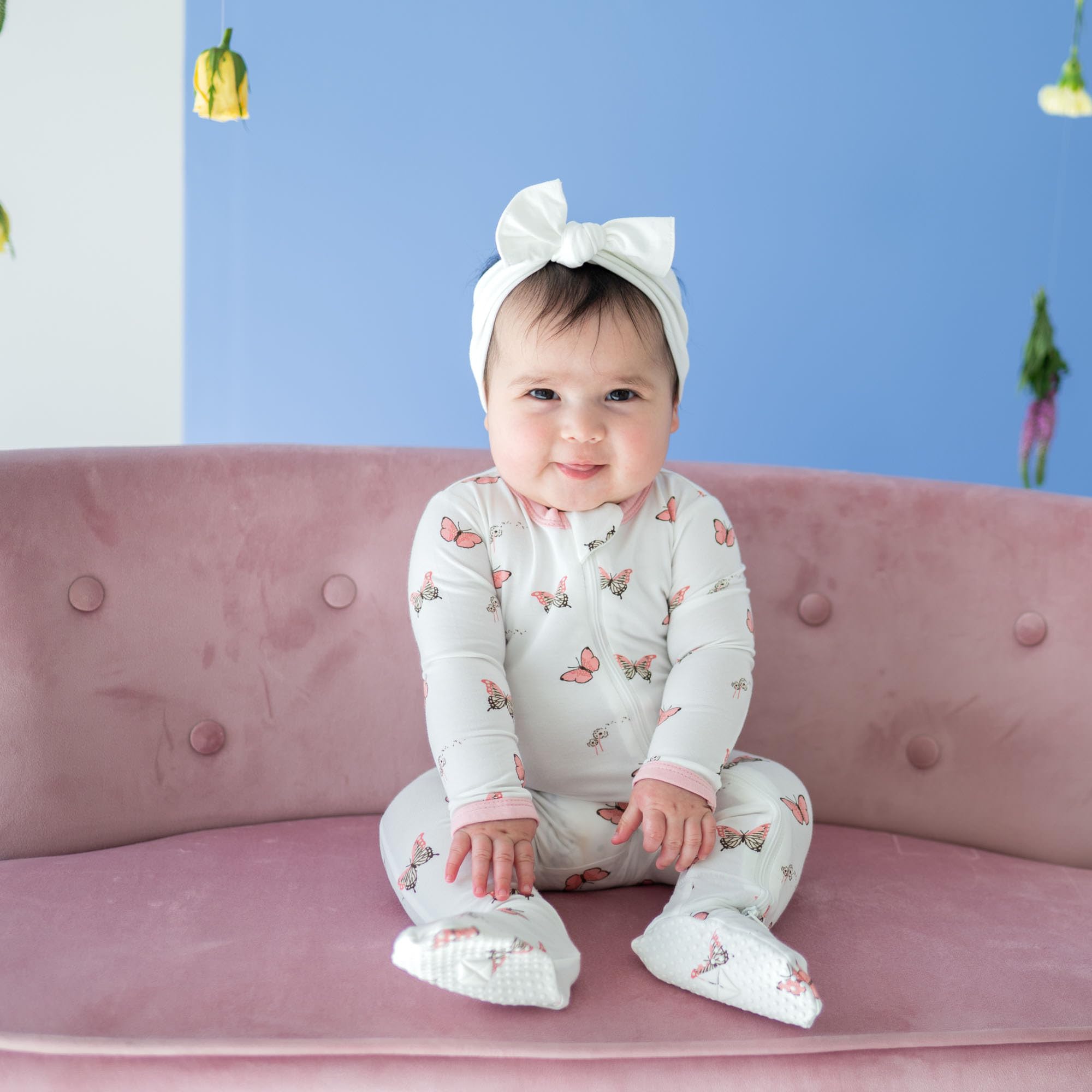 KYTE BABY Unisex Zipper Closure Footies, Rayon Made From Bamboo, 0-24 Months