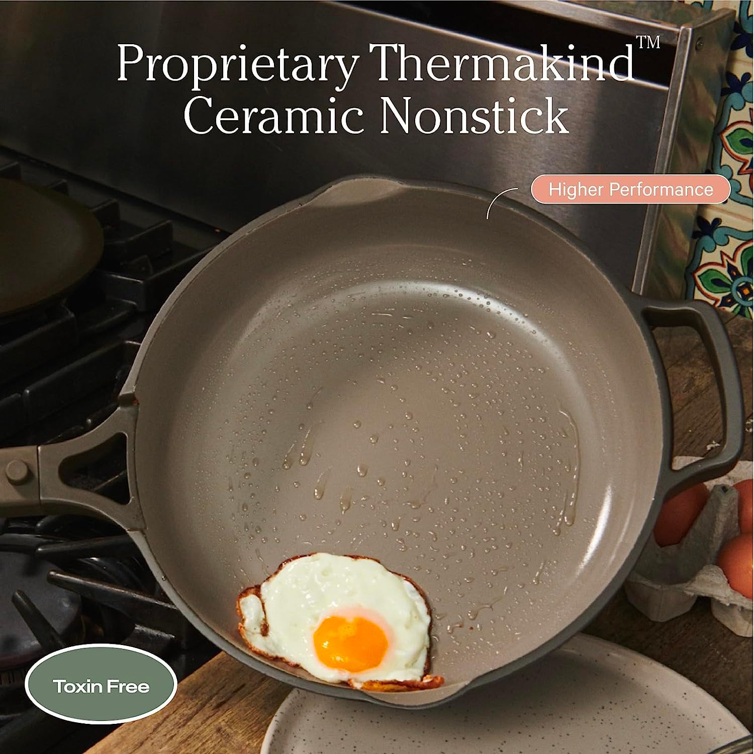 Our Place Always Pan 2.0-10.5-Inch Nonstick, Toxin-Free Ceramic Cookware | Versatile Frying Pan, Skillet, Saute Pan | Stainless Steel Handle | Oven Safe | Lightweight Aluminum Body | Steam