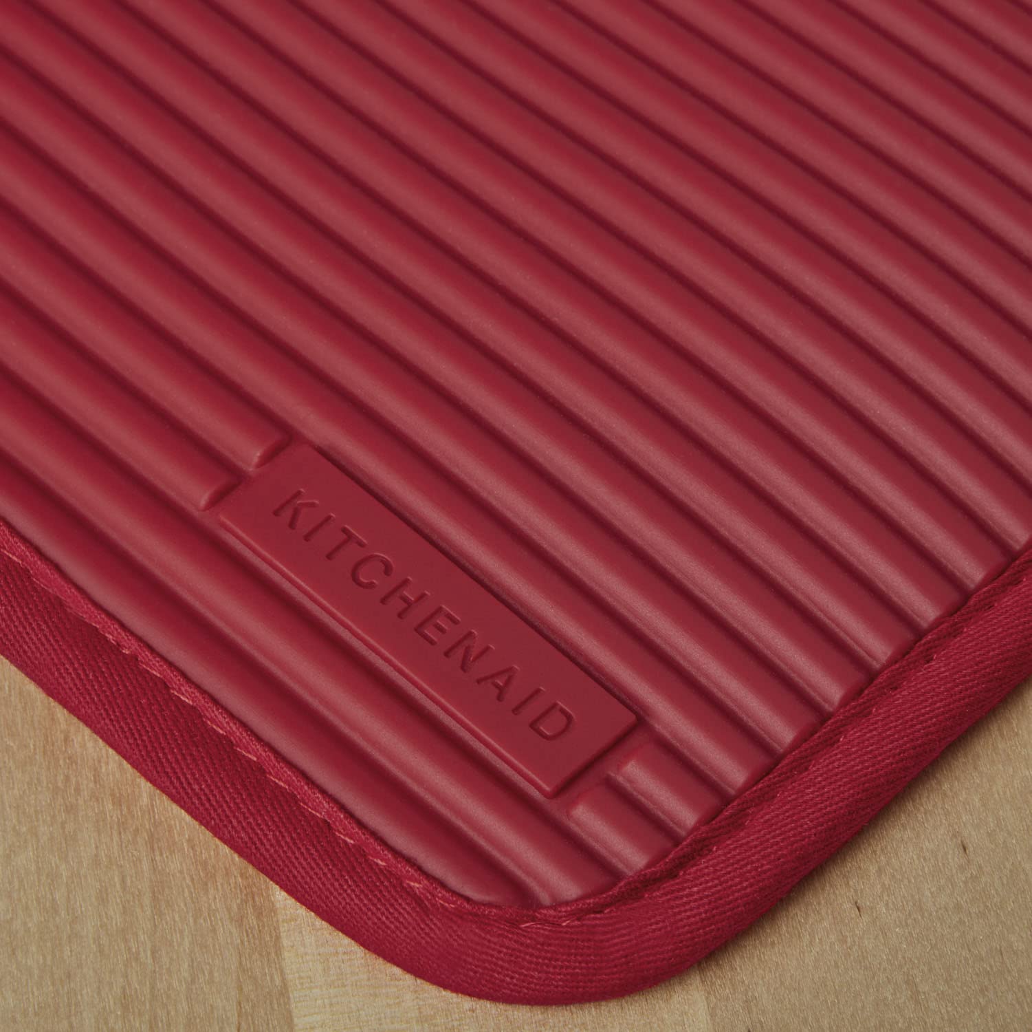 KitchenAid Ribbed Soft Silicone Water Resistant Pot Holder Set, Milkshake , 2 Piece Set, 7"x9"