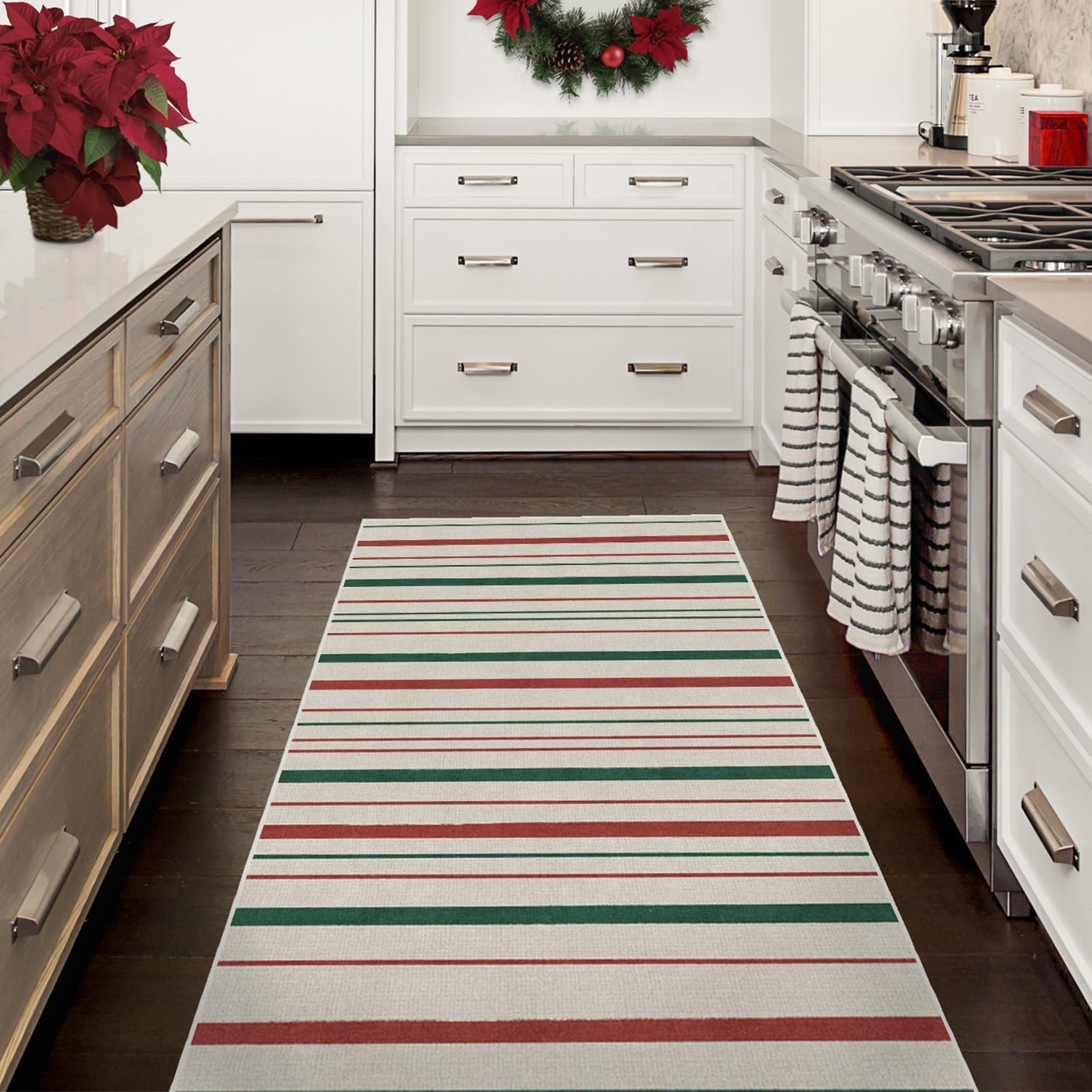 RUGGABLE Winter Plaid Washable Rug - Perfect Holiday Area Rug for Living Room Bedroom Kitchen - Pet & Child Friendly - Stain & Water Resistant - Dress Stewart Tartan Plaid 3&