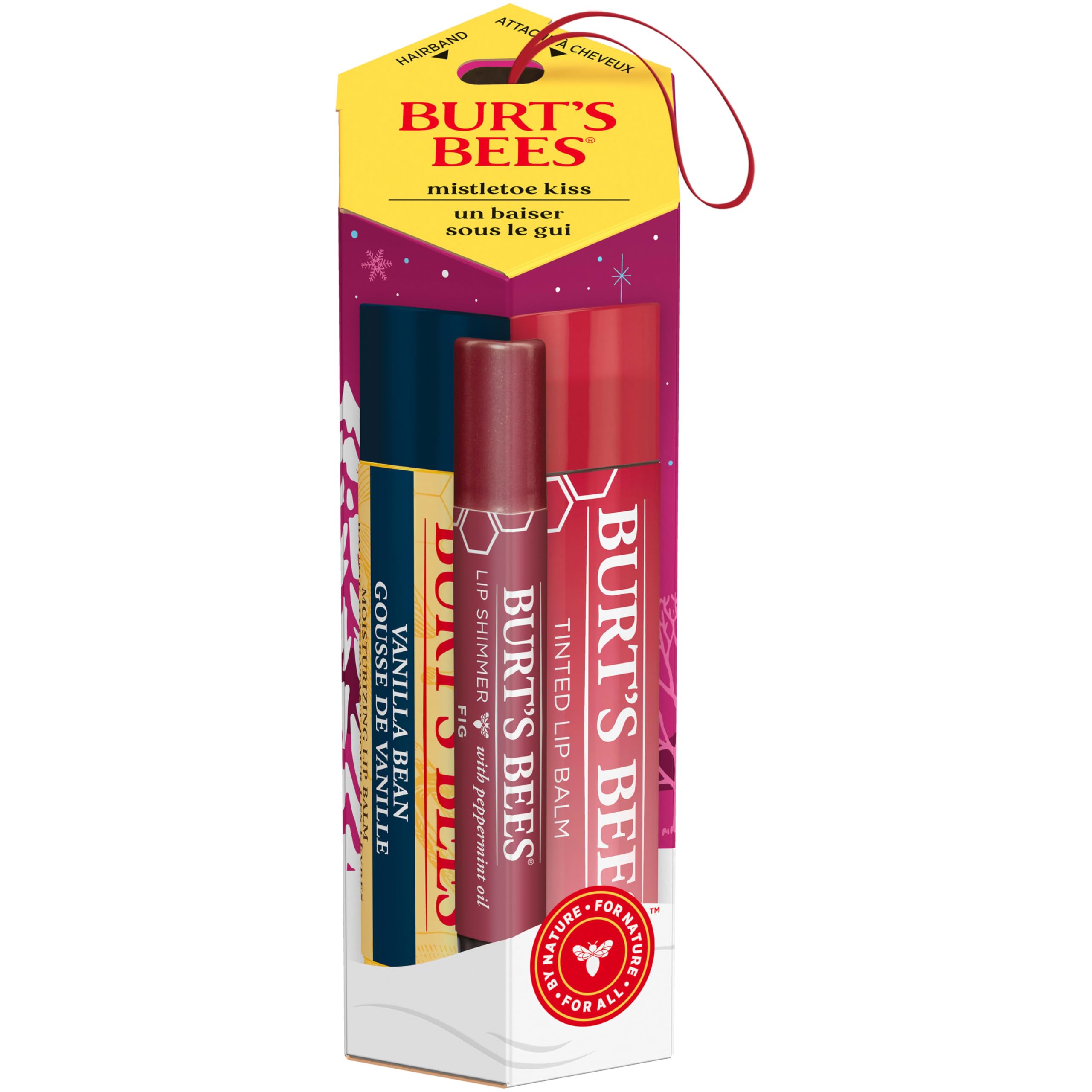 Burt’s Bees Christmas Gifts, 4 Lip Balm Stocking Stuffers Products, Beeswax Bounty Classic Set - Original Beeswax Moisturizing Lip Balm (4-Pack)