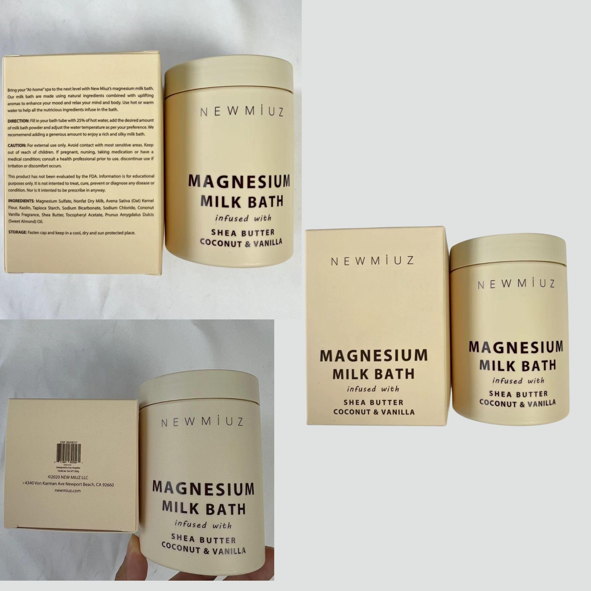 Creamy Magnesium Milk Bath Soak Powder Moisturize Soften Skin Coconut Vanilla Shea Butter Luxury Spa Bath Salt Mother&