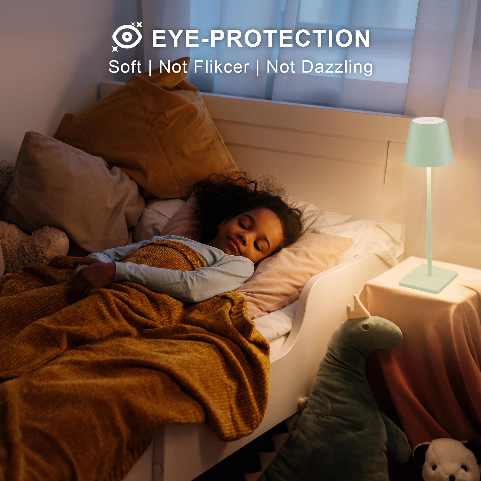 2-Pack LED Cordless Table Lamp, Rechargeable Battery Desk lamp 3W 5500mAh Battery Operated Stepless Dimming Modern Portable Table Light for Restaurant/Bedroom/Outdoor IP54 Waterproof (Off White)