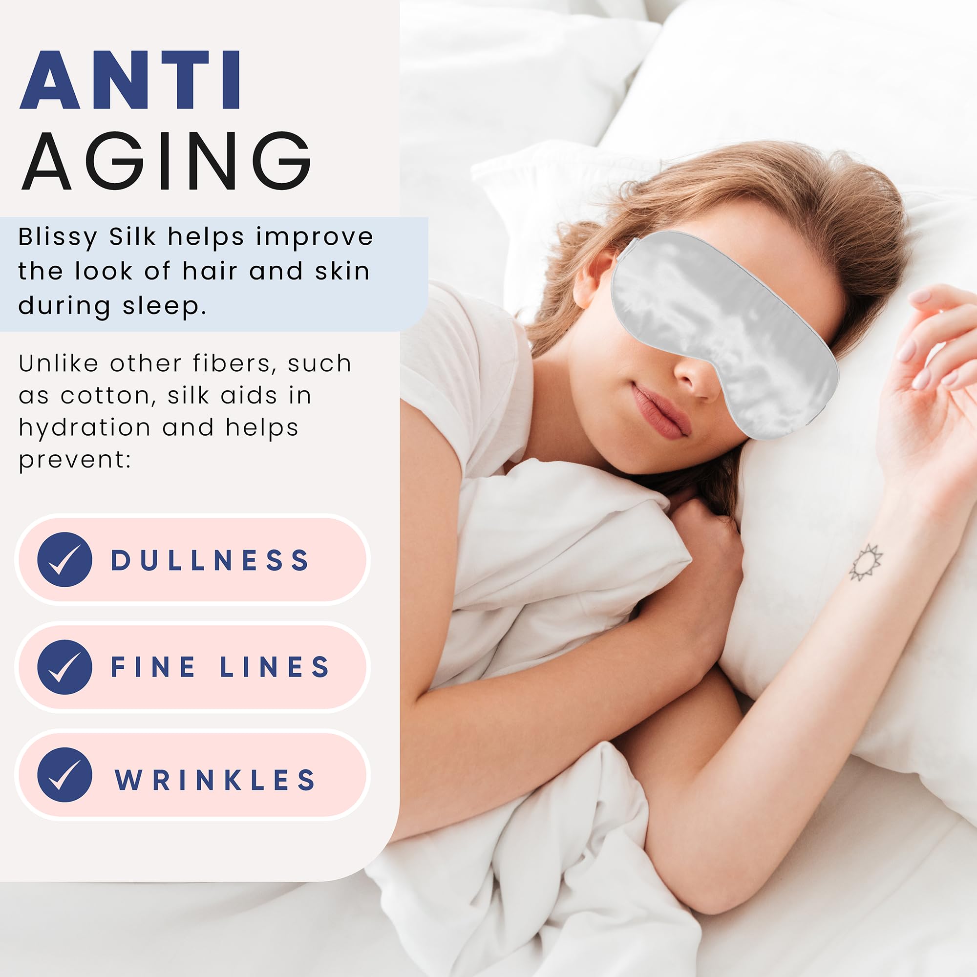 Blissy Silk Sleep Mask - Silk Eye Sleeping Mask for Women & Men for Total Blackout - 100% Pure Mulberry Silk, 22 Momme 6a Fibers - Blindfold Silk Sleep Mask Side Sleeper Eye Cover (Plum)