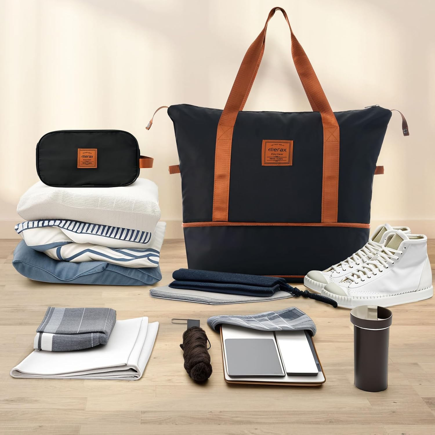 Merax 3 Pcs ABS Hardside Luggage Sets TSA Lock Spinner Wheel Suitcases, Pearly White, 20/24/28 Inch