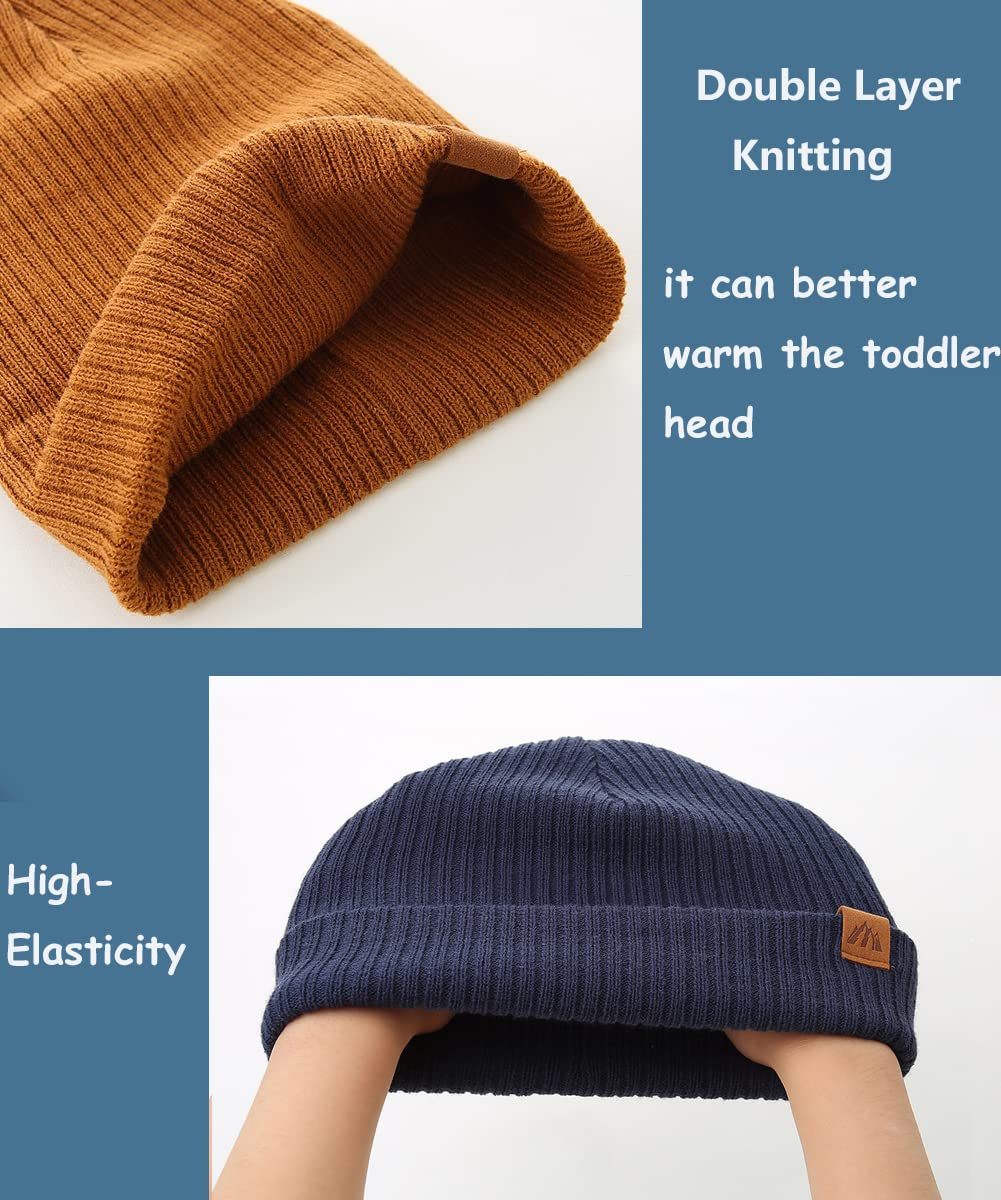 LMLALML Beanie for Toddler Boys Elegant Baby Beanie Knit Winter Hat for Kids