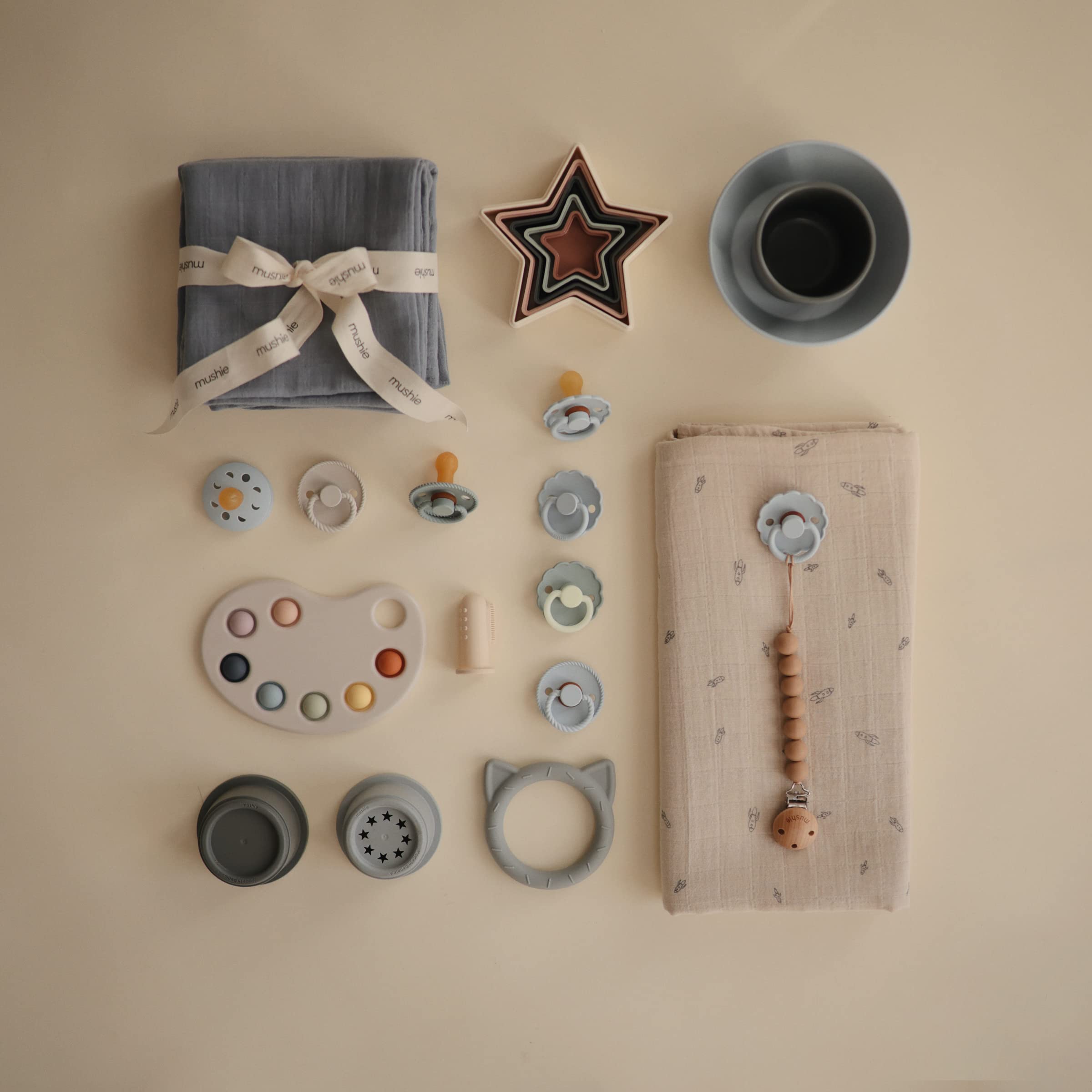 mushie Flatware Fork and Spoon Set for Kids | Made in Denmark (Sage)