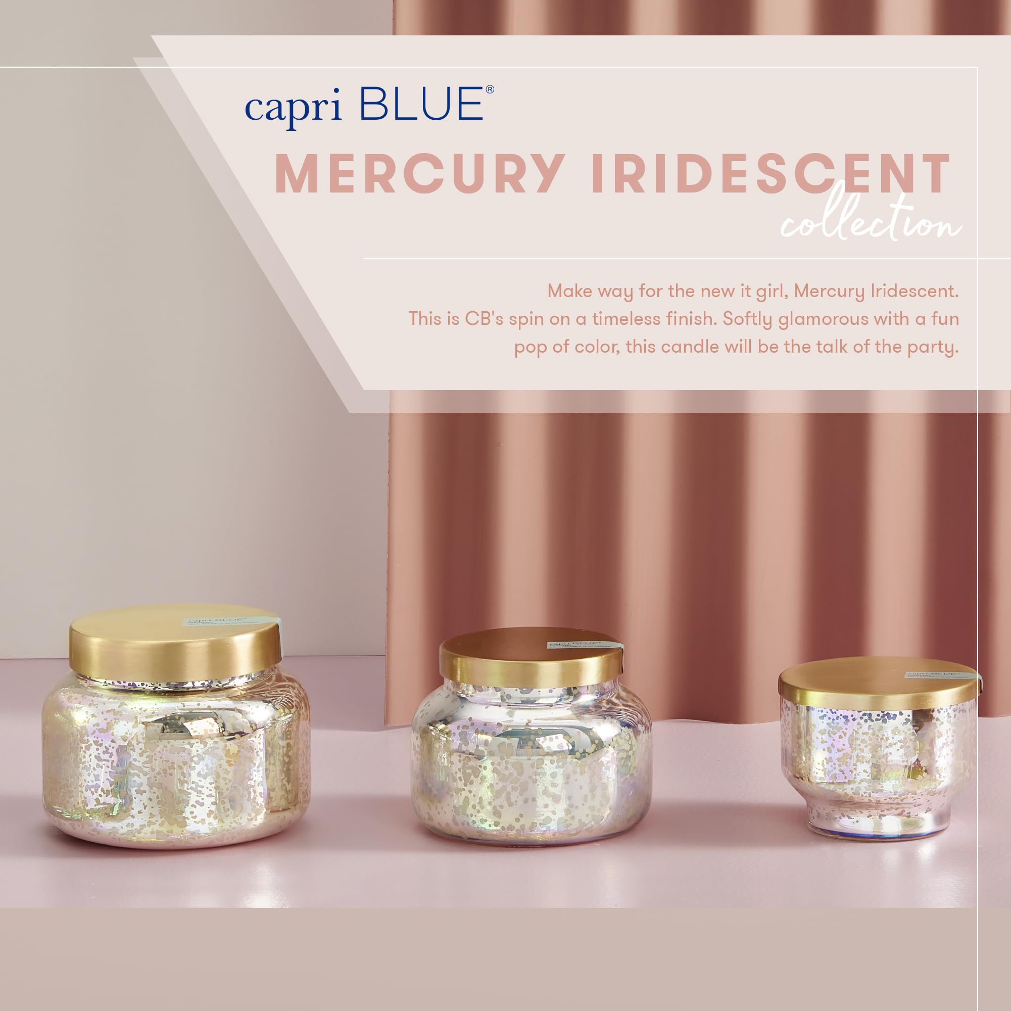 Capri Blue Volcano Scented Candles for Home - Mercury Iridescent Oversized Jar Candles - Long Lasting Candles - Holiday Candles - Luxury Candles Gifts for Women & Men - Soy Candles (28 oz)