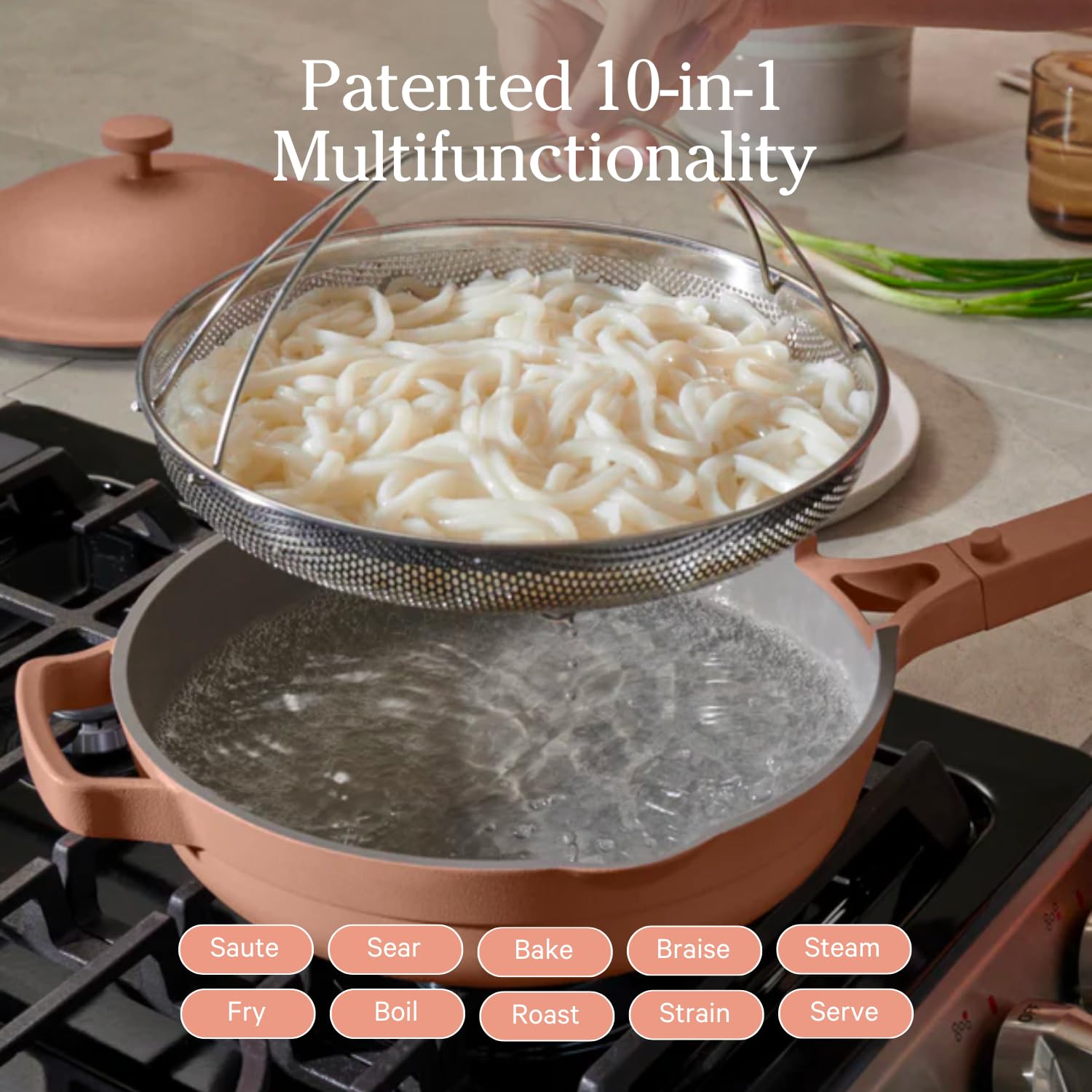 Our Place Always Pan 2.0-10.5-Inch Nonstick, Toxin-Free Ceramic Cookware | Versatile Frying Pan, Skillet, Saute Pan | Stainless Steel Handle | Oven Safe | Lightweight Aluminum Body | Steam