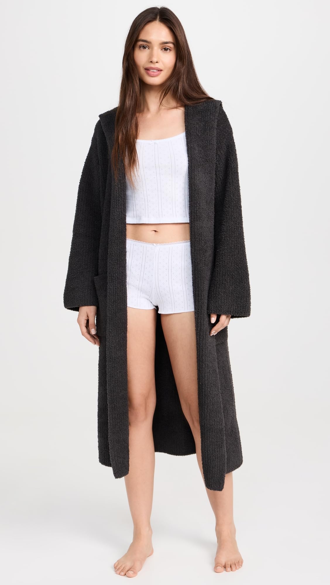 Barefoot Dreams CozyChic Ribbed Hooded Robe