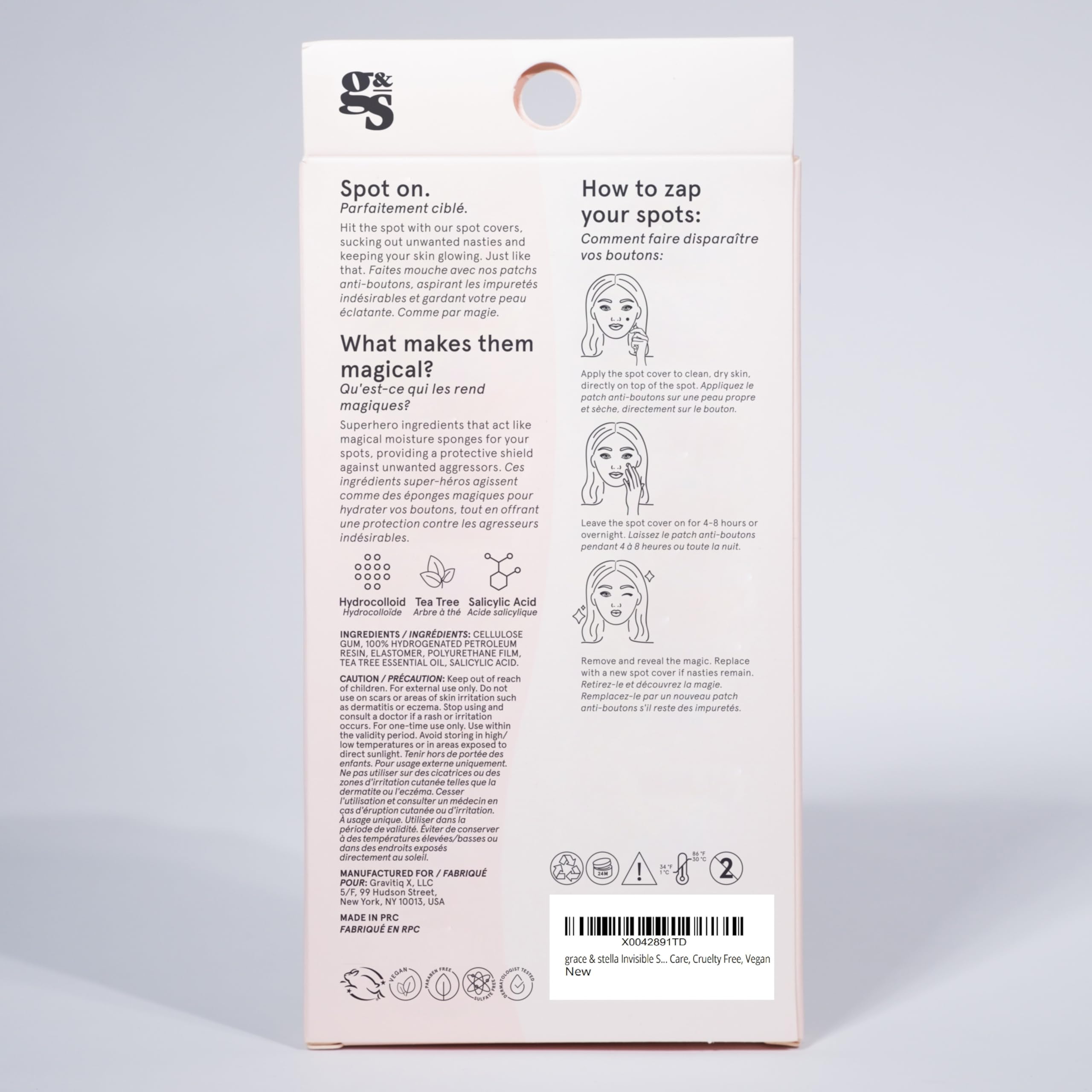 grace & stella Pimple Patches For Face (Round, 36 Count) - Hydrocolloid Acne Patches for Face - Dermatologist Tested, Vegan, Cruelty-Free