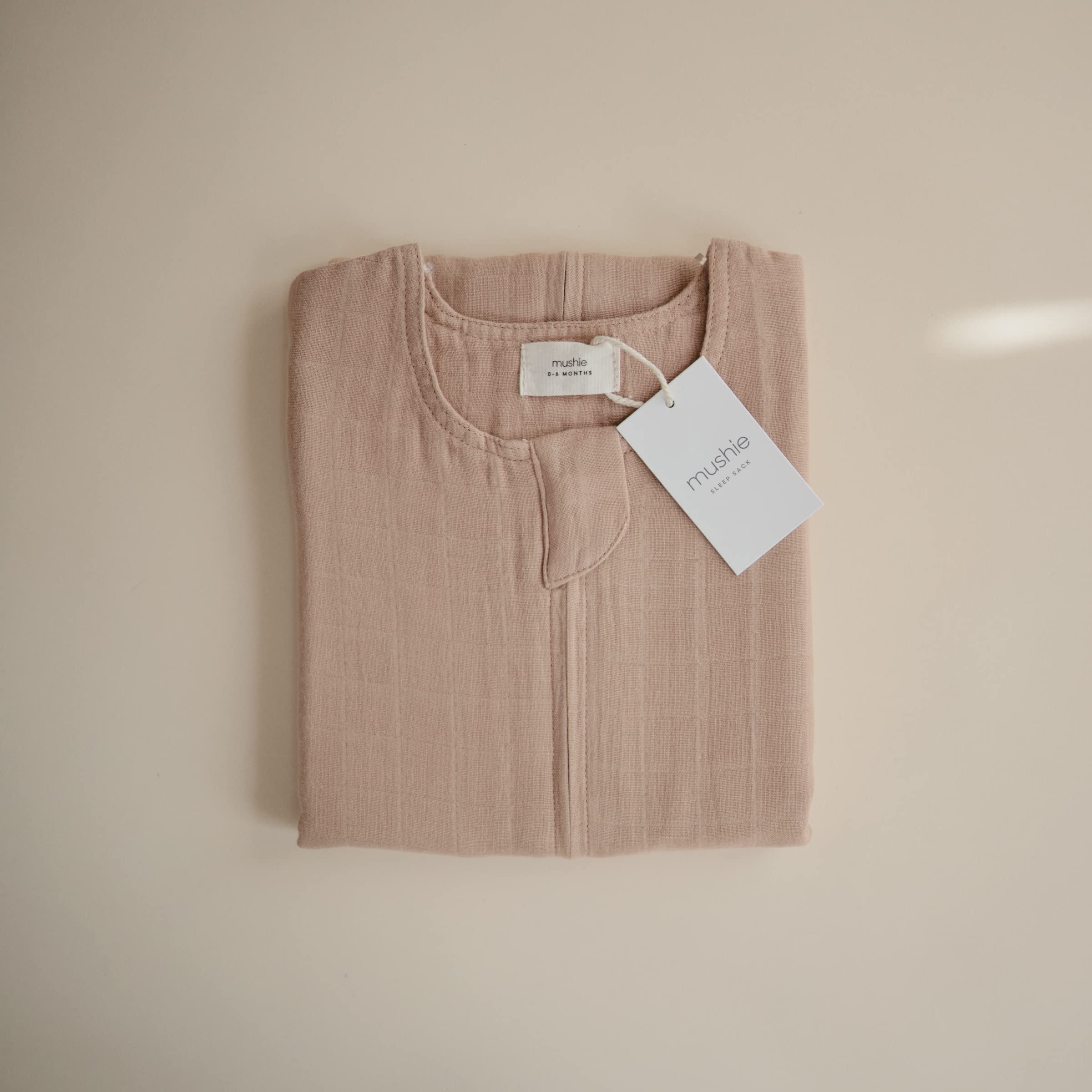 mushie Baby Wearable Blanket | 100% Organic Cotton Muslin | Sleeping Bag for Infants (Natural)