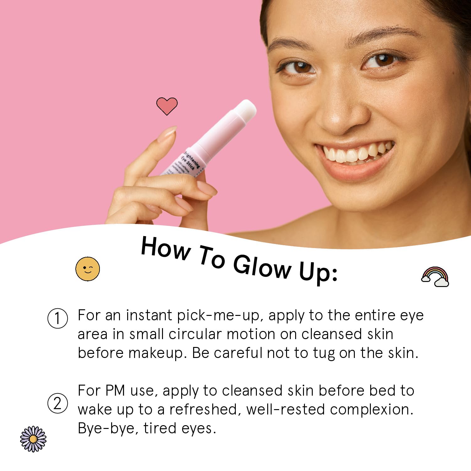 grace & stella Under Eye Stick - Eye Balm (0.13 Oz) Caffeine Eye Stick for Dark Circles & Fine Lines, Firming Eye Balm Stick with Peptides & Niacinamide, Vegan & Cruelty-Free Under Eye Balm