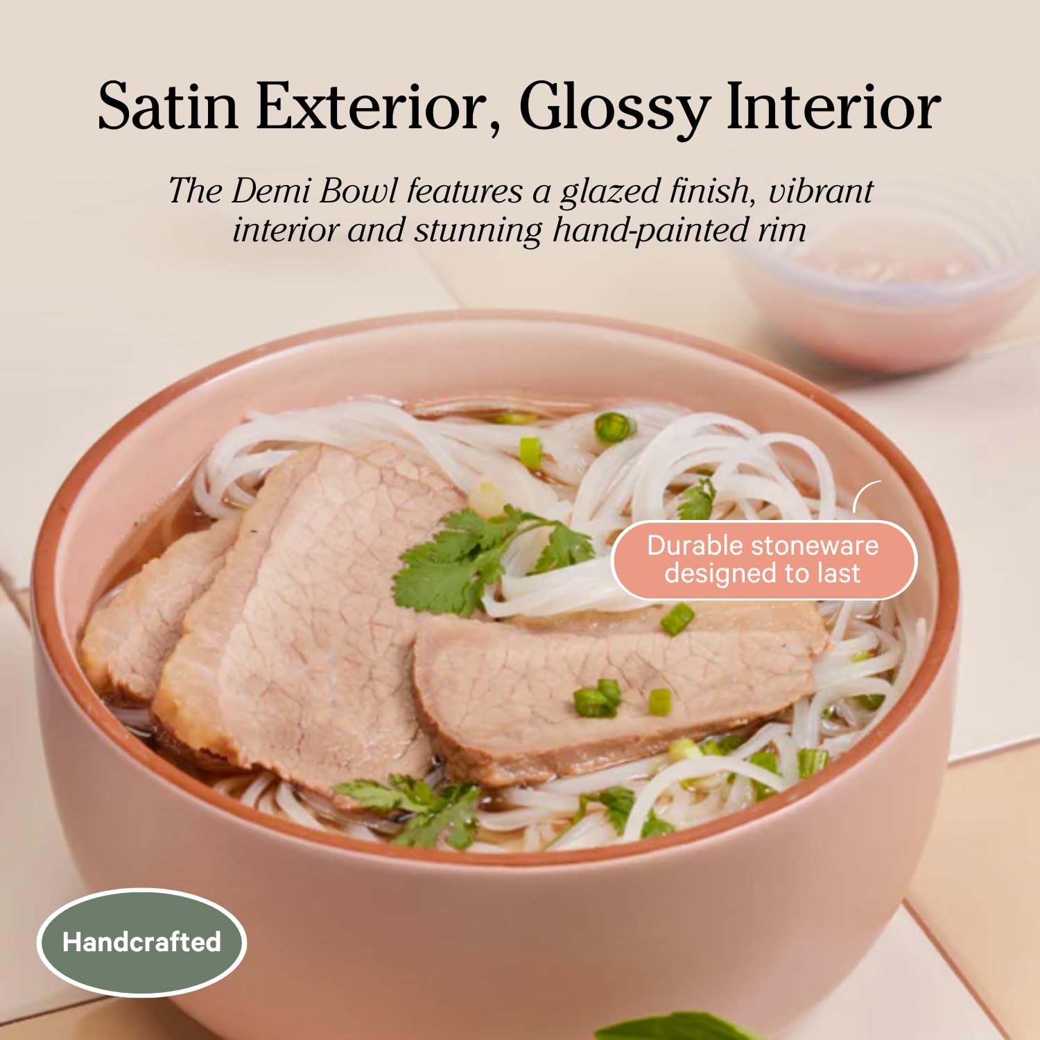 Our Place Soup Bowls - Set of Four 6” Handcrafted Ceramic Bowls | Versatile for Soups, Oats, & Desserts | Chip-Resistant, Restaurant-Grade | Stackable & Space-Saving | Steam