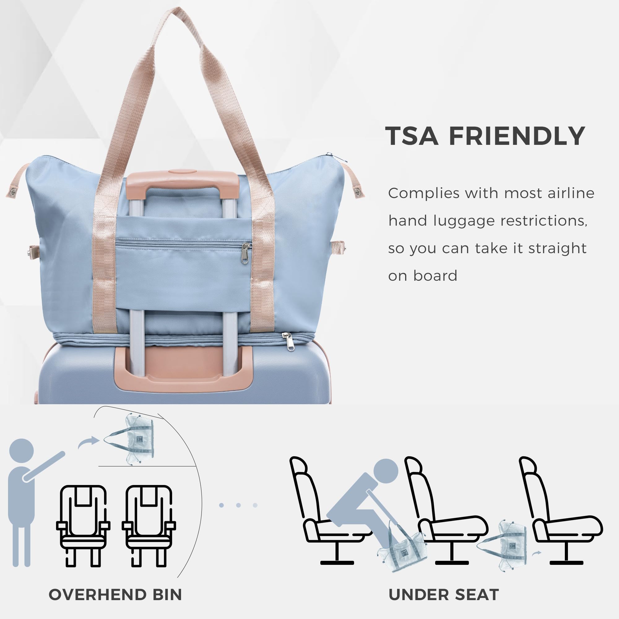 Merax 3 Pcs ABS Hardside Luggage Sets TSA Lock Spinner Wheel Suitcases, Pearly White, 20/24/28 Inch