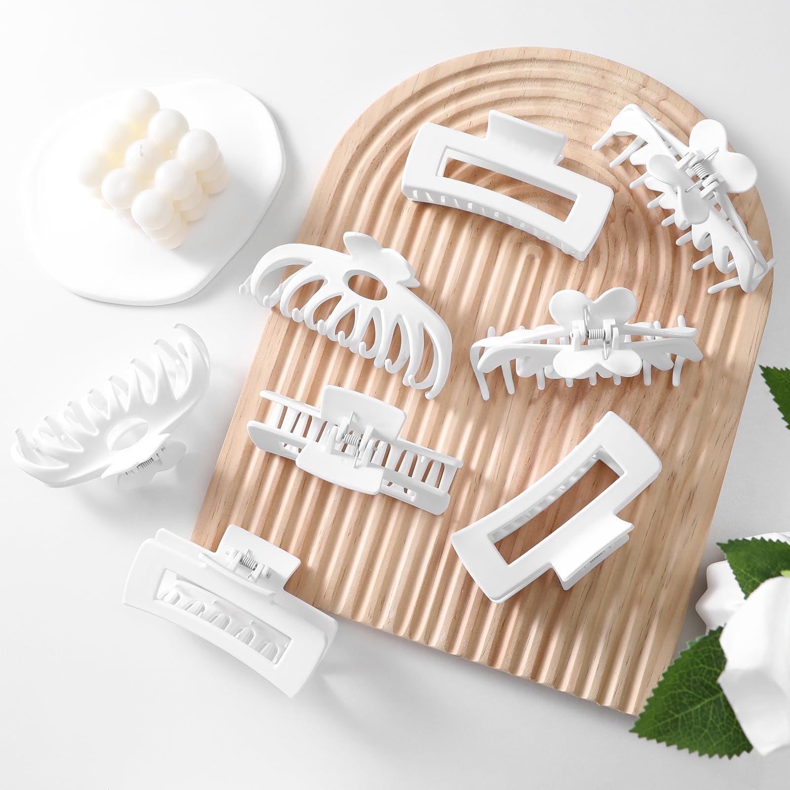 LuSeren Hair Clips for Women 4.3 Inch Large Hair Claw Clips for Women Thin Thick Curly Hair, Big Matte Banana Clips,Strong Hold jaw clips,Neutral Colors