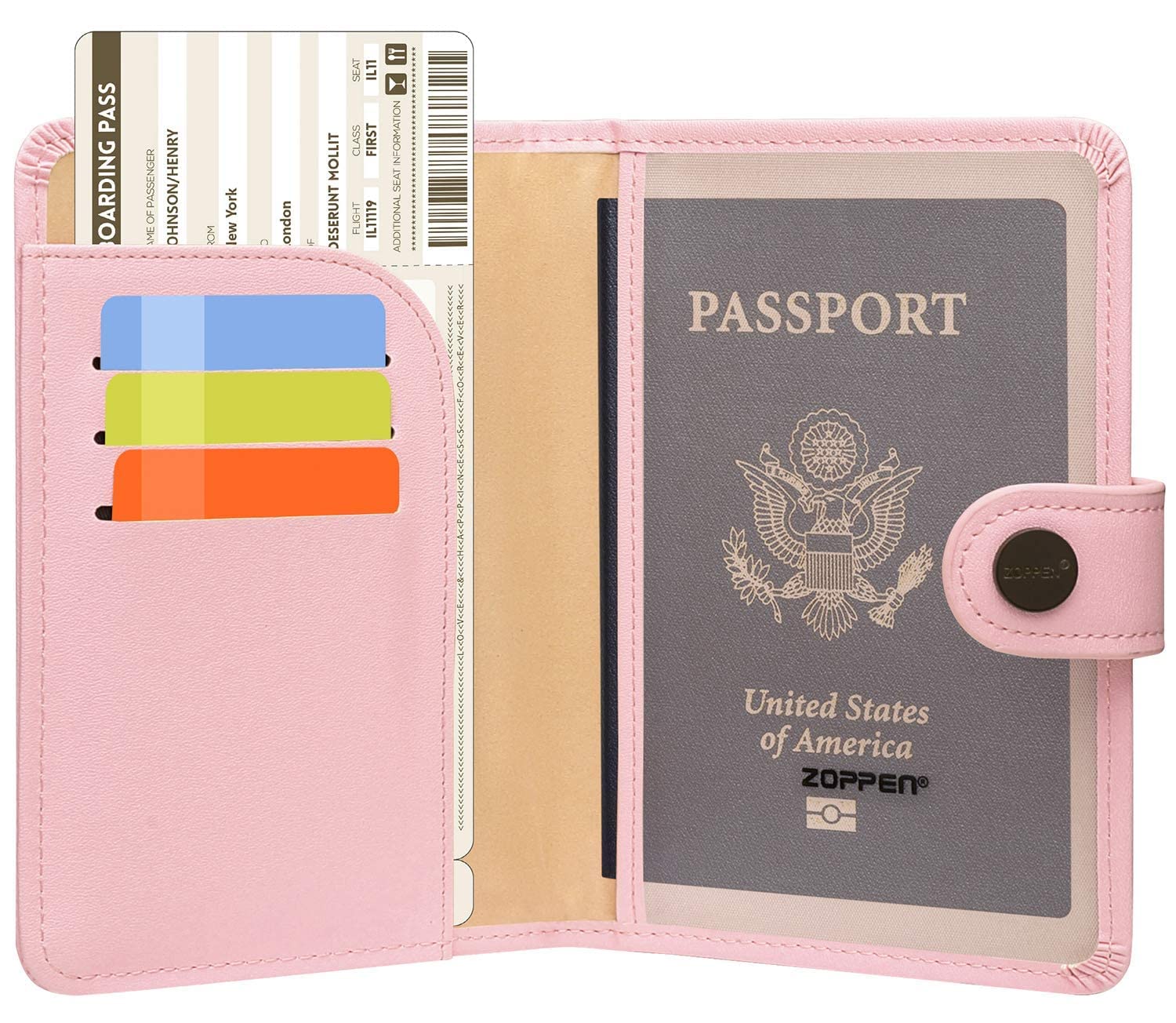 Zoppen RFID Blocking Travel Passport Holder Cadanian Passport Cover Slim Id Card Case (