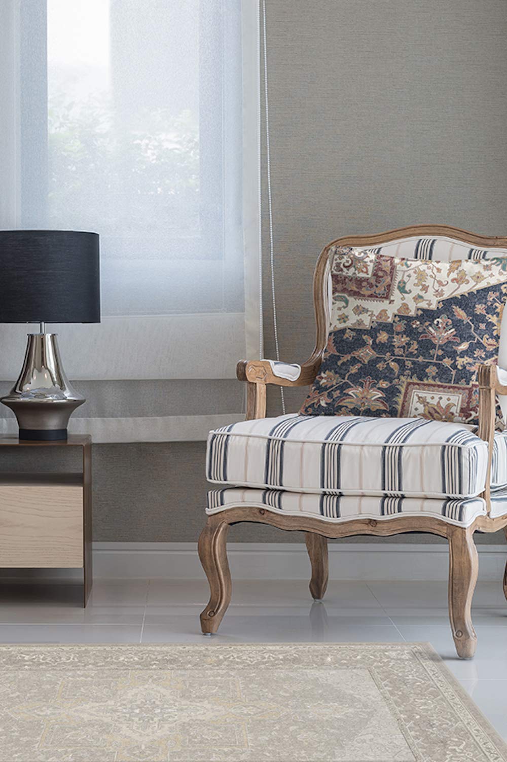 RUGGABLE Maral Heriz Washable Rug - Perfect Vintage Area Rug for Living Room Bedroom Kitchen - Pet & Child Friendly - Stain & Water Resistant - Creme 3&