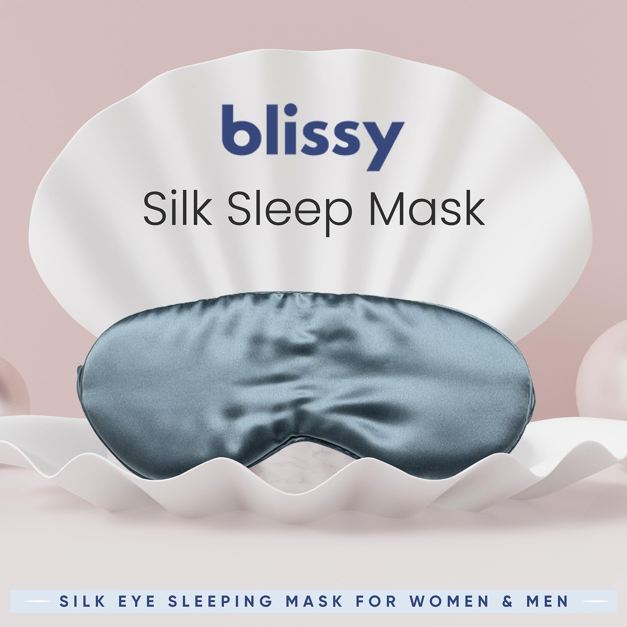 Blissy Silk Sleep Mask - Silk Eye Sleeping Mask for Women & Men for Total Blackout - Silk Eye Mask - 100% Pure Mulberry Silk, 22 Momme 6a Fibers - Blindfold Silk Sleep Mask Side Sleeper Eye Cover