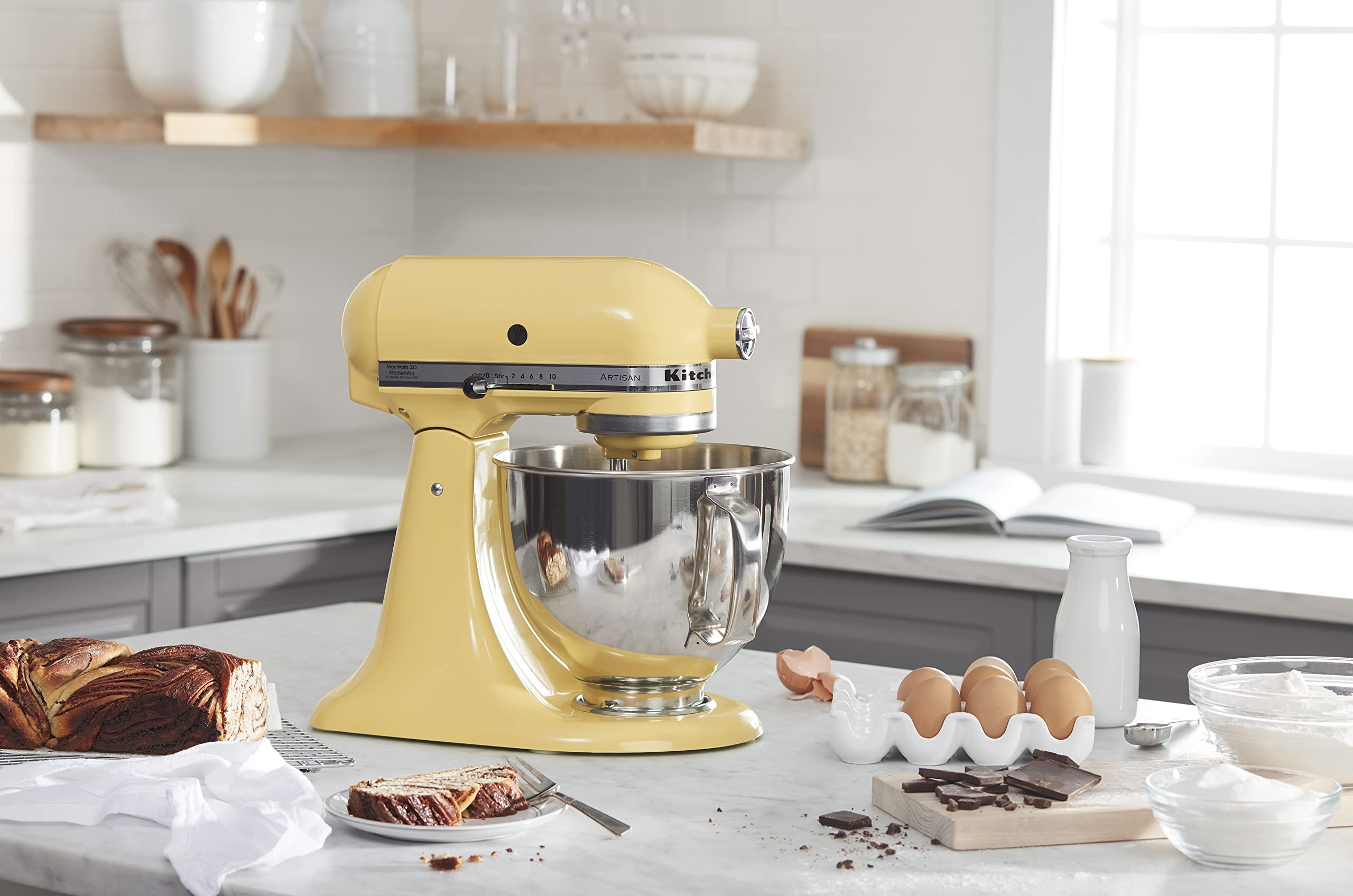 KitchenAid Artisan Series 5-Quart Tilt-Head Stand Mixer, Almond Cream, KSM150PSAC