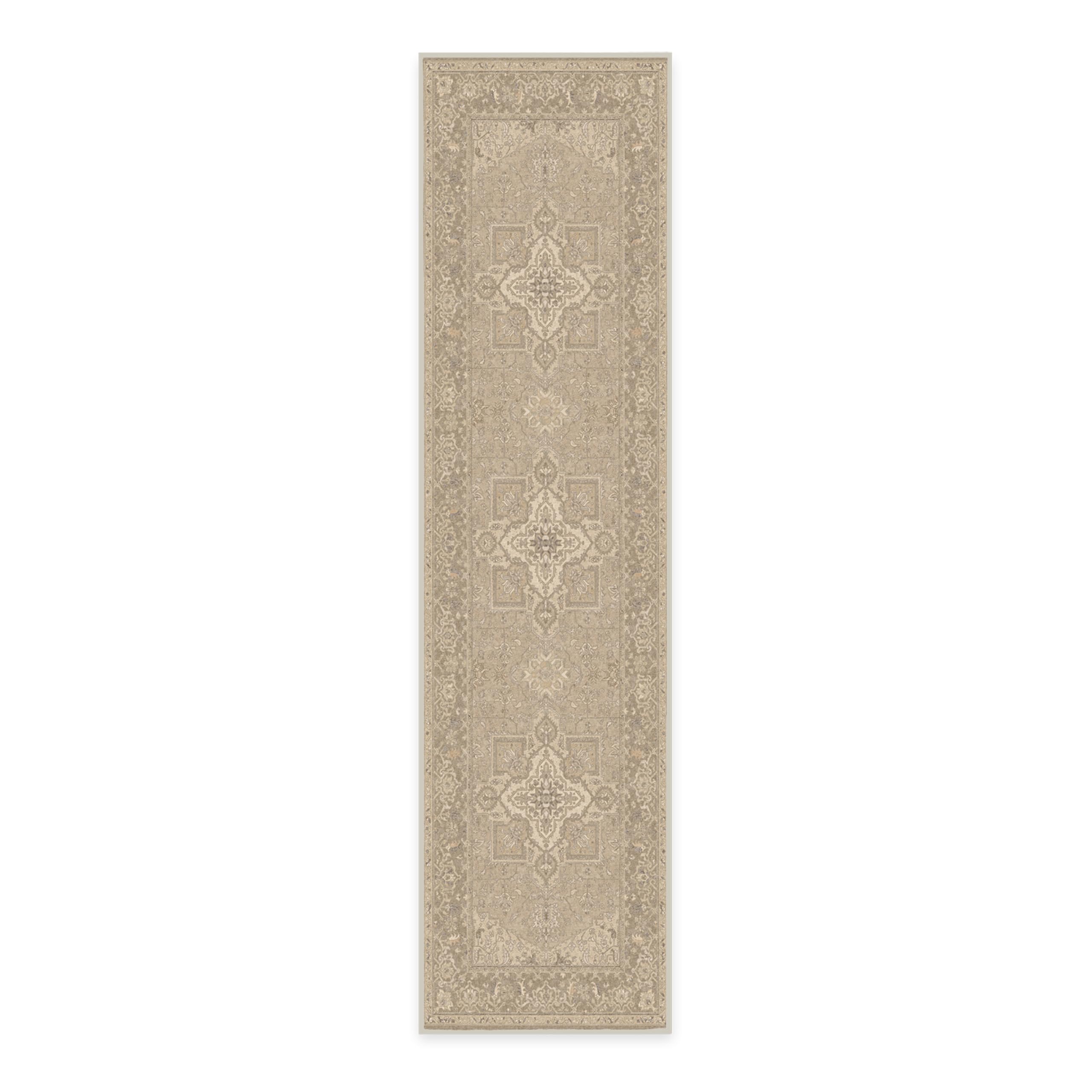 RUGGABLE Maral Heriz Washable Rug - Perfect Vintage Area Rug for Living Room Bedroom Kitchen - Pet & Child Friendly - Stain & Water Resistant - Creme 3&