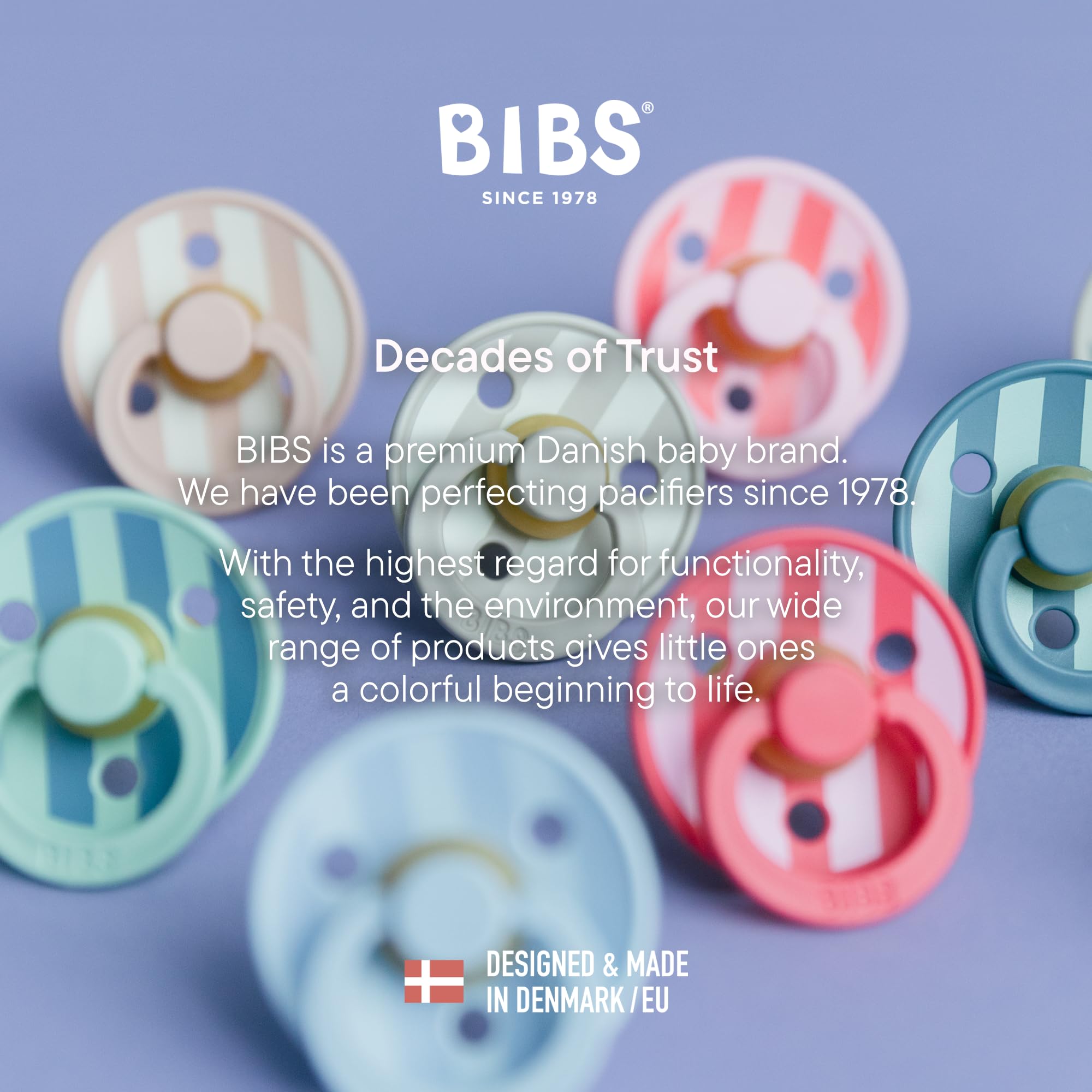 BIBS Pacifiers - Studio Collection | Natural Rubber Baby Pacifier | Set of 2 BPA-Free Soothers | Made in Denmark | (Blush mix, 0-6 Months)
