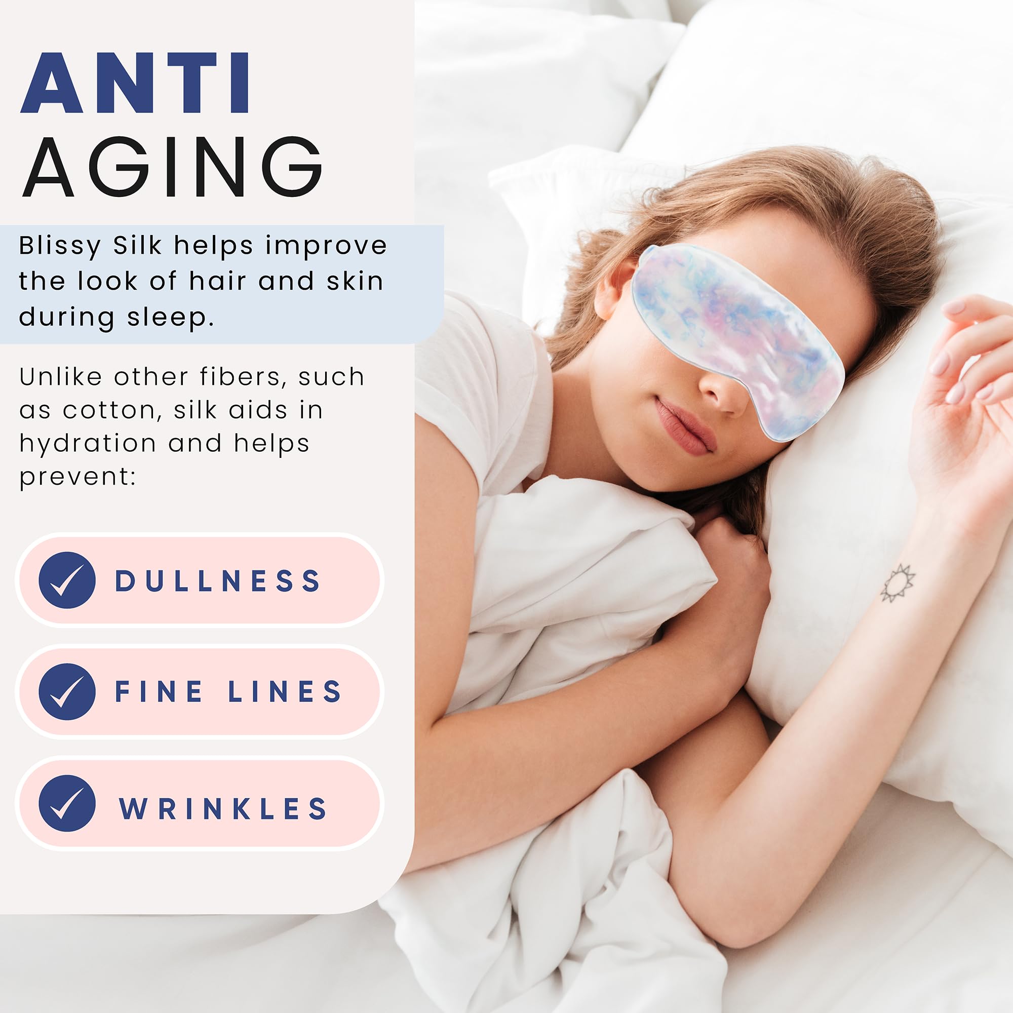 Blissy Silk Sleep Mask - Silk Eye Sleeping Mask for Women & Men for Total Blackout - 100% Pure Mulberry Silk, 22 Momme 6a Fibers - Blindfold Silk Sleep Mask Side Sleeper Eye Cover (Plum)