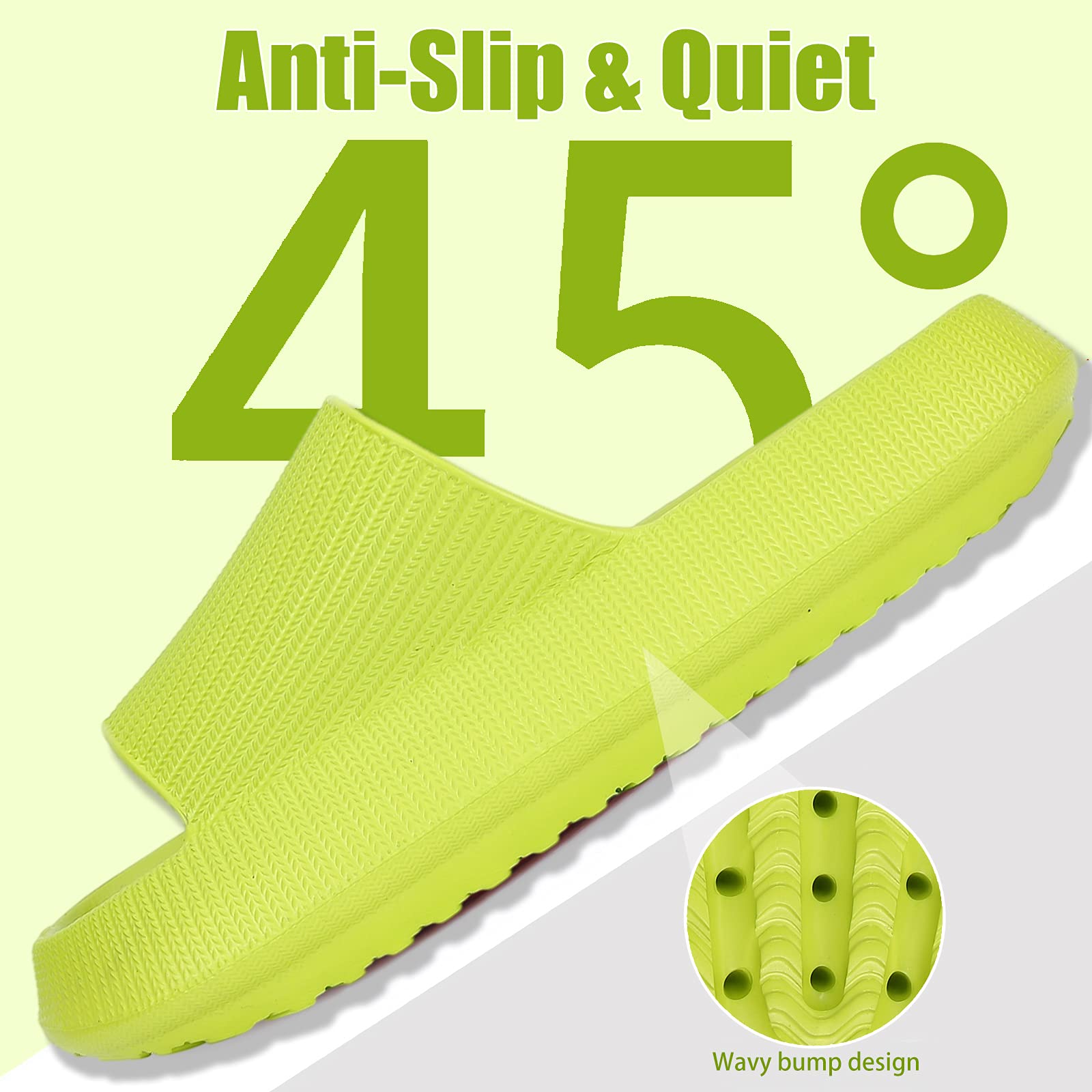 rosyclo Cloud Slippers for Women and Men, Pillow House Slippers Shower Shoes Indoor Slides Bathroom Sandals, Ultimate Comfort, Lightweight, Thick Sole, Non-Slip, Easy to Clean