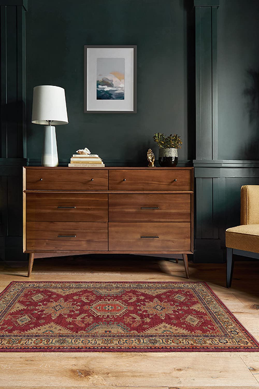 RUGGABLE – Cambria Ruby – Machine Washable Runner Rug – Pet & Child Friendly – Stain & Water Resistant – Non-Slip – 2.5&