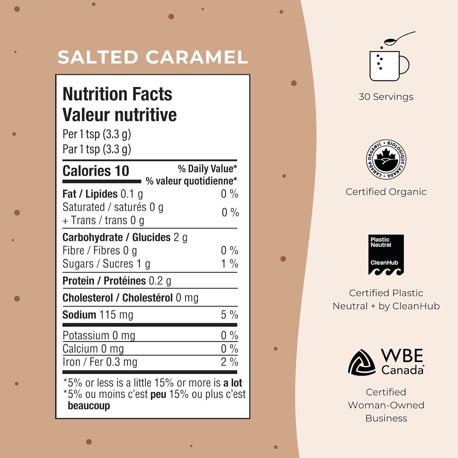 Blume Salted Caramel Superfoods Latte - Organic Sugar-Free, Vegan and Keto-Friendly Latte - Coffee Enhancer - 100 Grams