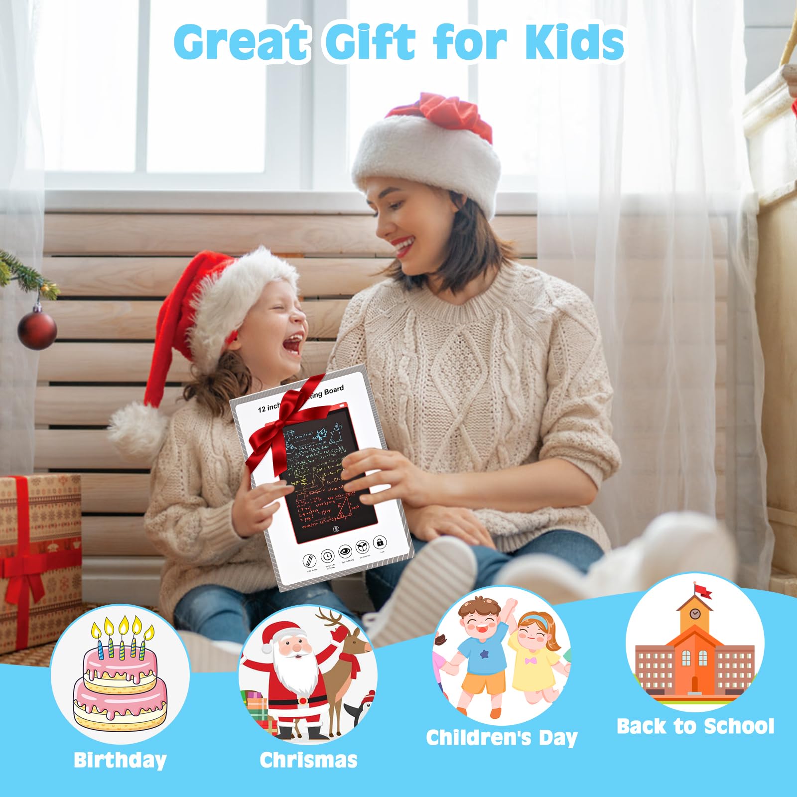 cimetech 2 Pack LCD Writing Tablet for Kids Toys, Colorful Drawing Tablet Doodle Board Writing Pad for Toddler Gifts, Kids Travel Essentials, Christmas Stocking Stuffers for 3-12 Years Boys Girls