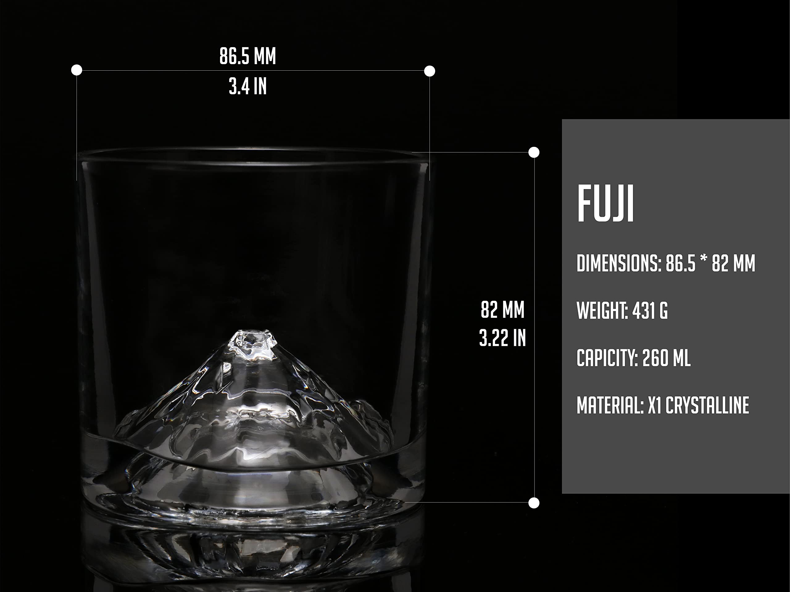 LIITON Heavy Crystal Whiskey Glasses Gift Set, Thick Freezable Bourbon Glass 1lb Each, Premium Whiskey Gifts for Men, Frozen Crystal Chills Cocktails Featuring Grand Canyon Glasses Set of 2, 10 oz