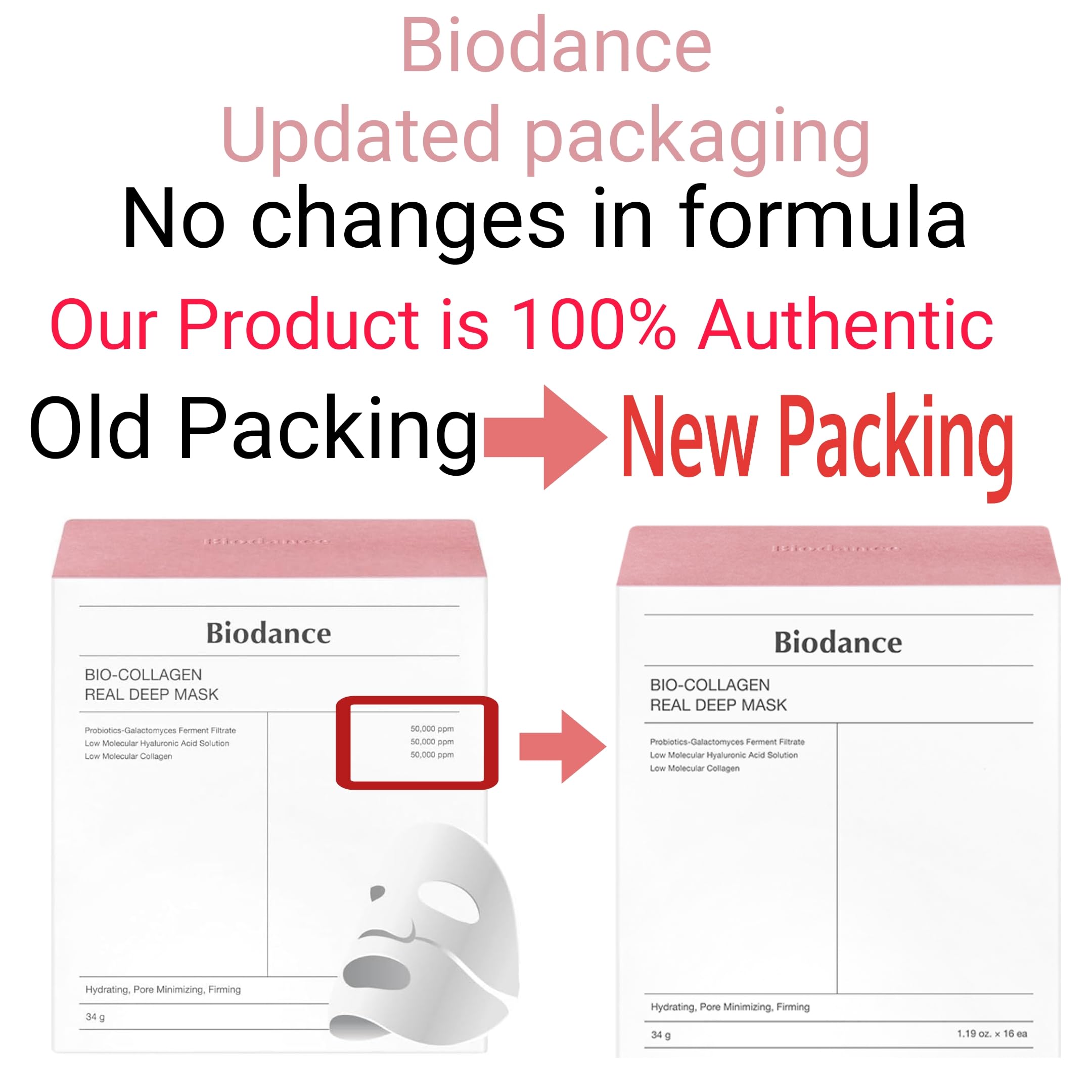 BIODANCE Bio-Collagen Real Deep Mask, Hydrating Overnight Mask 34g x 4ea, 100% Korean skincare Imported by Kenayo